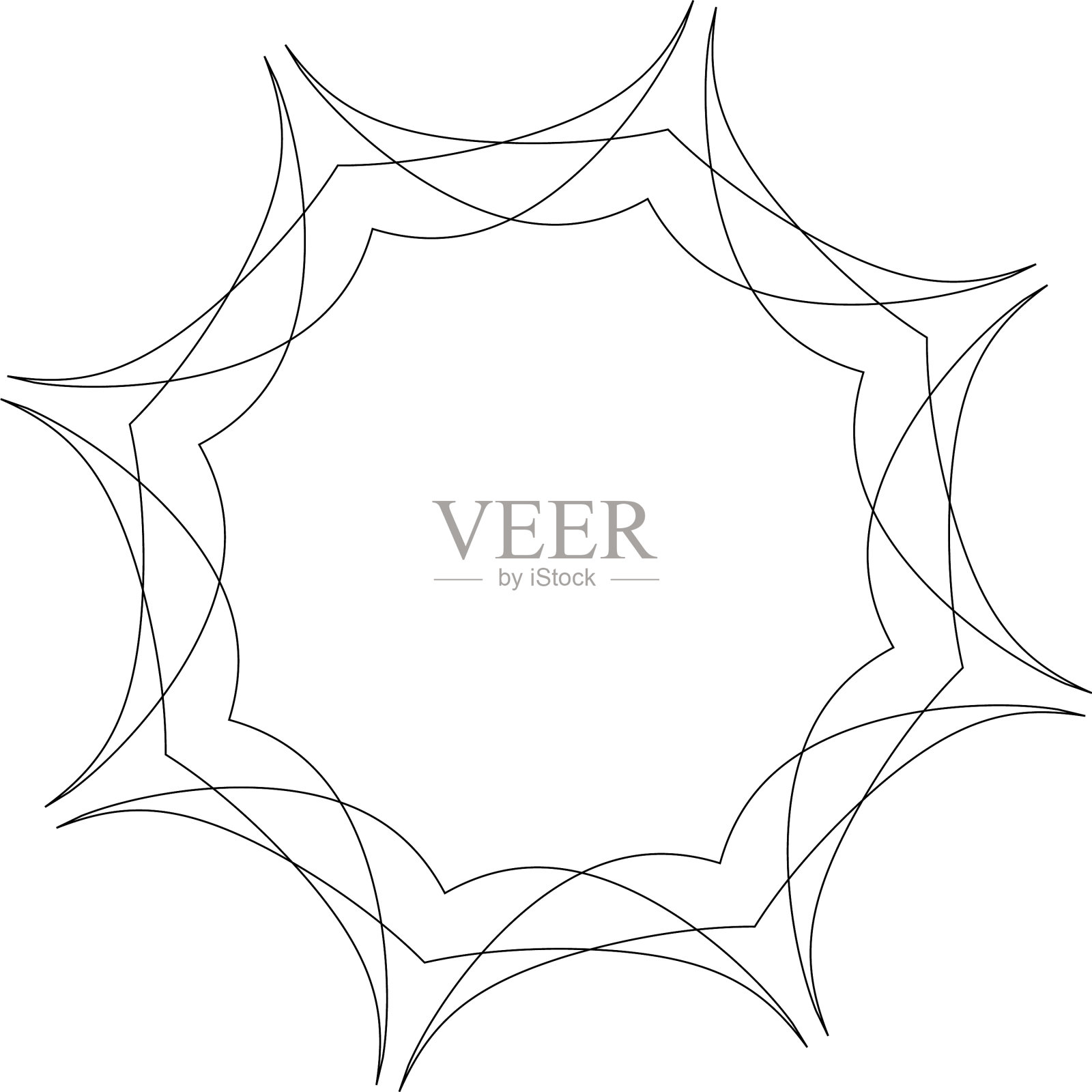 辐射曼荼罗圆形几何图案图标插画图片素材