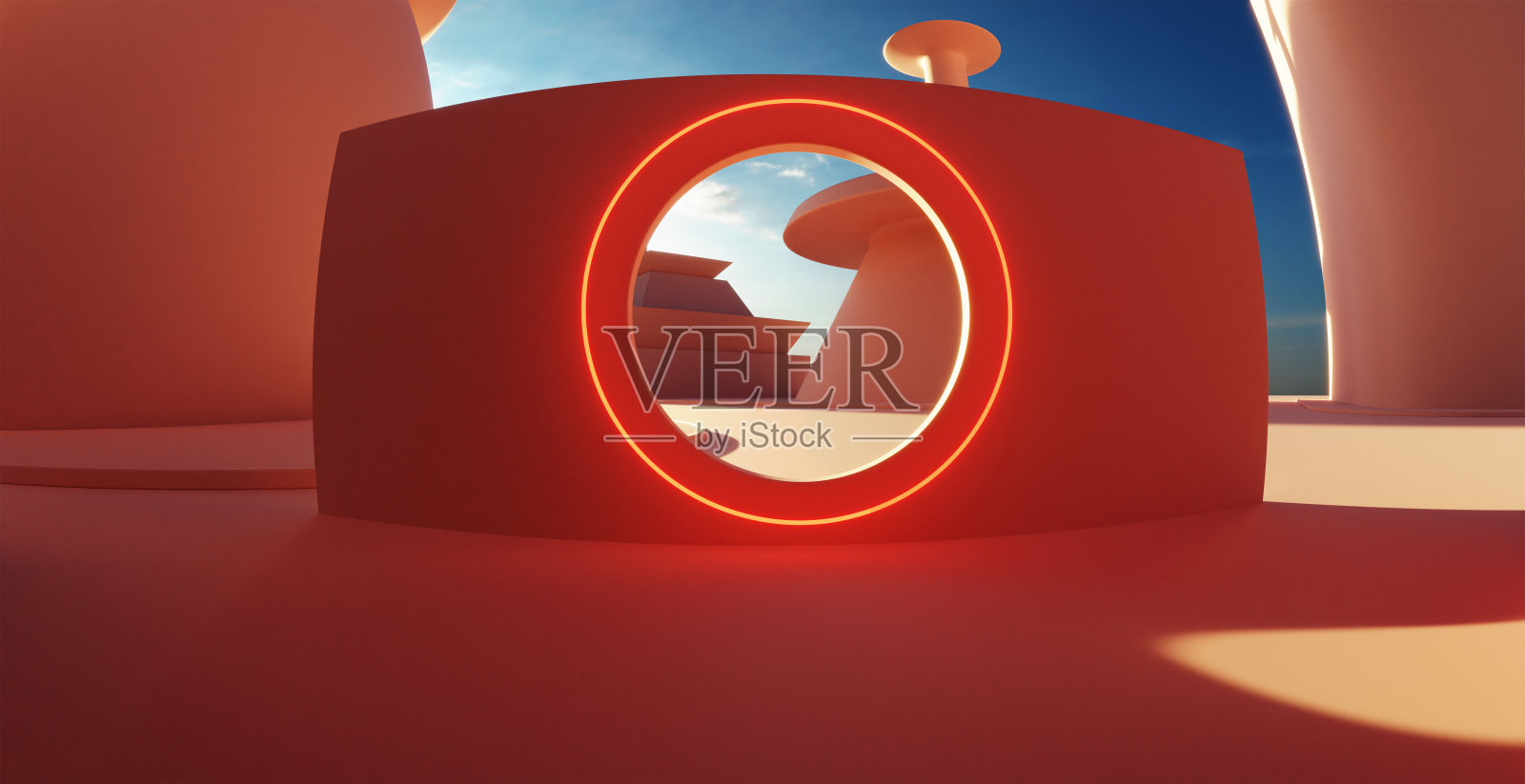 极简城市街道背景的3d渲染照片摄影图片