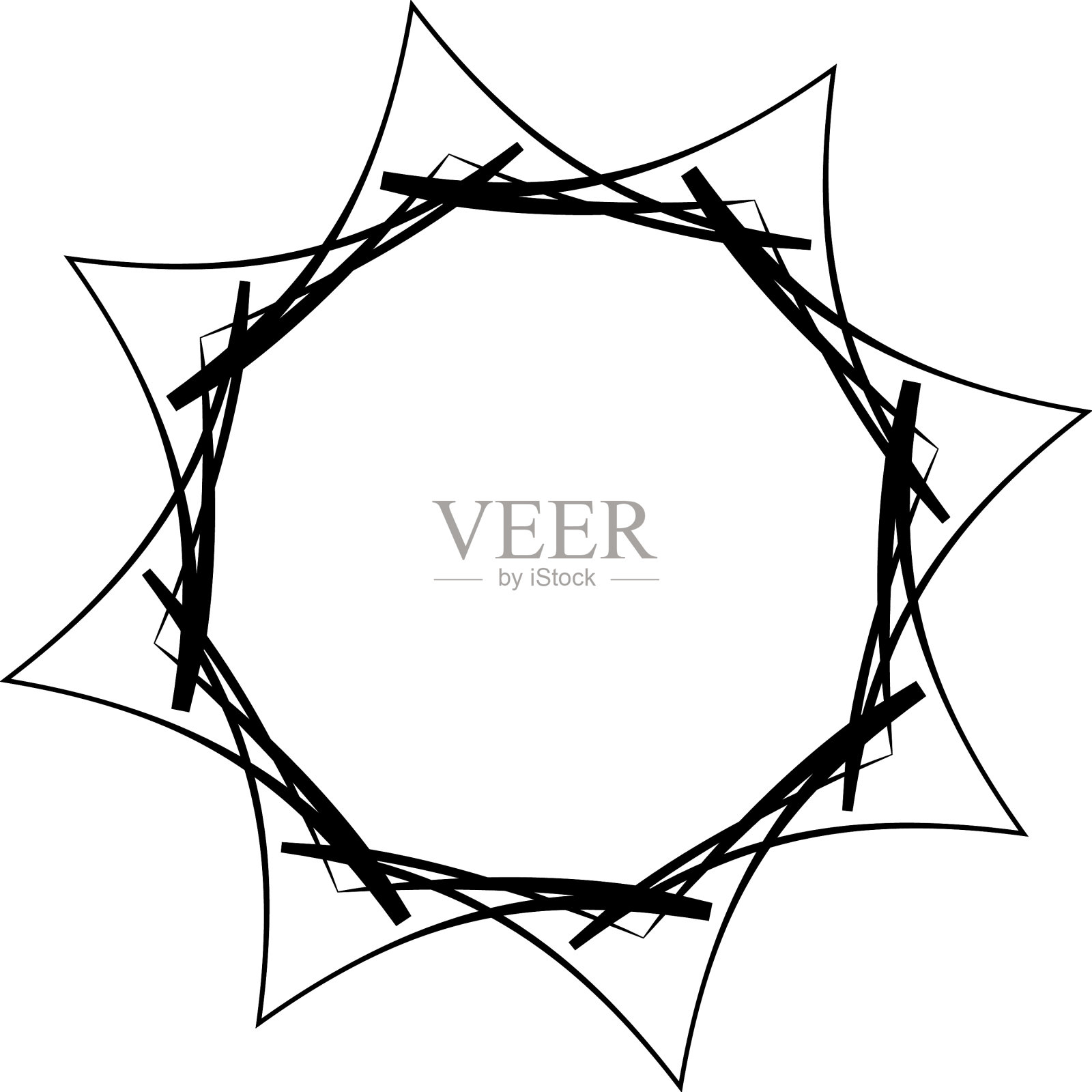 辐射曼荼罗圆形几何图案图标插画图片素材