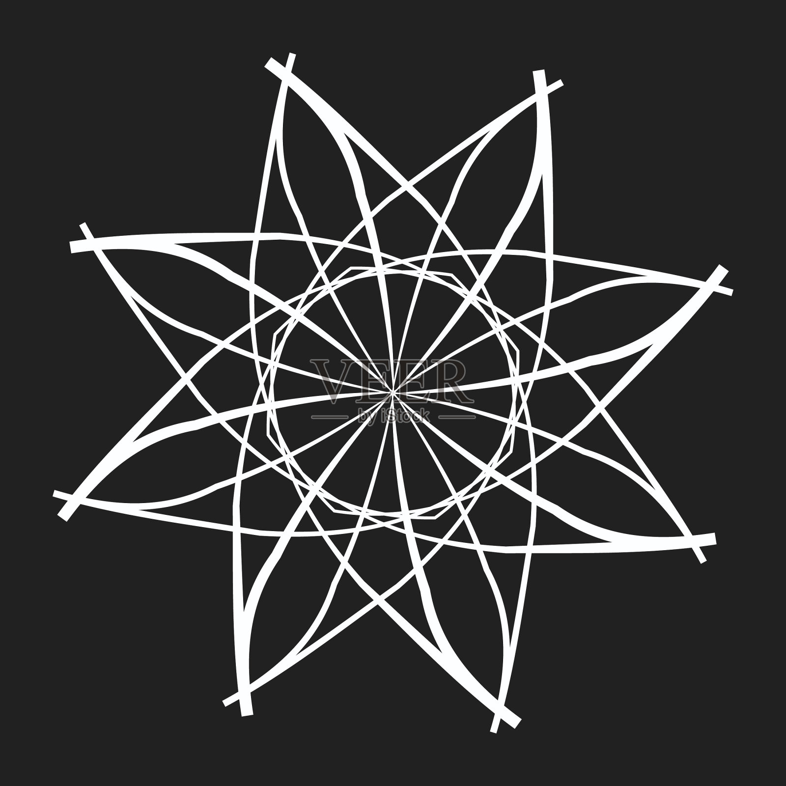 辐射曼荼罗圆形几何图案图标插画图片素材