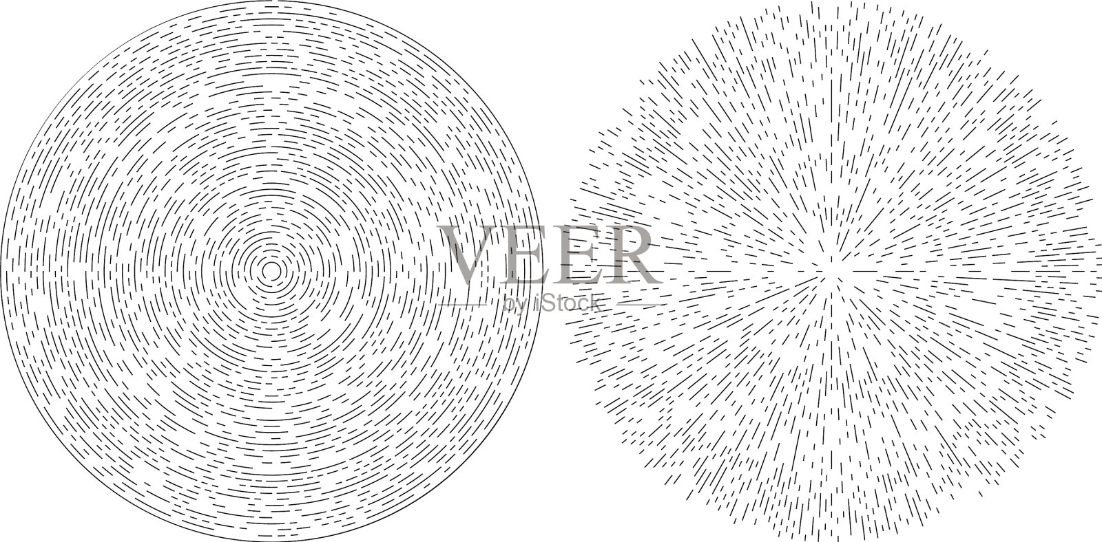径向辐射圆同心线单元插画图片素材