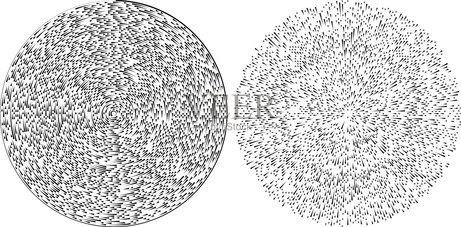 径向辐射圆同心线单元插画图片素材