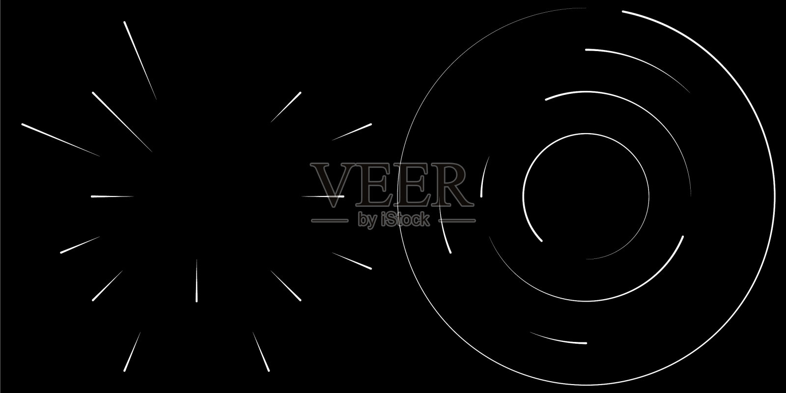 径向辐射圆同心线单元插画图片素材