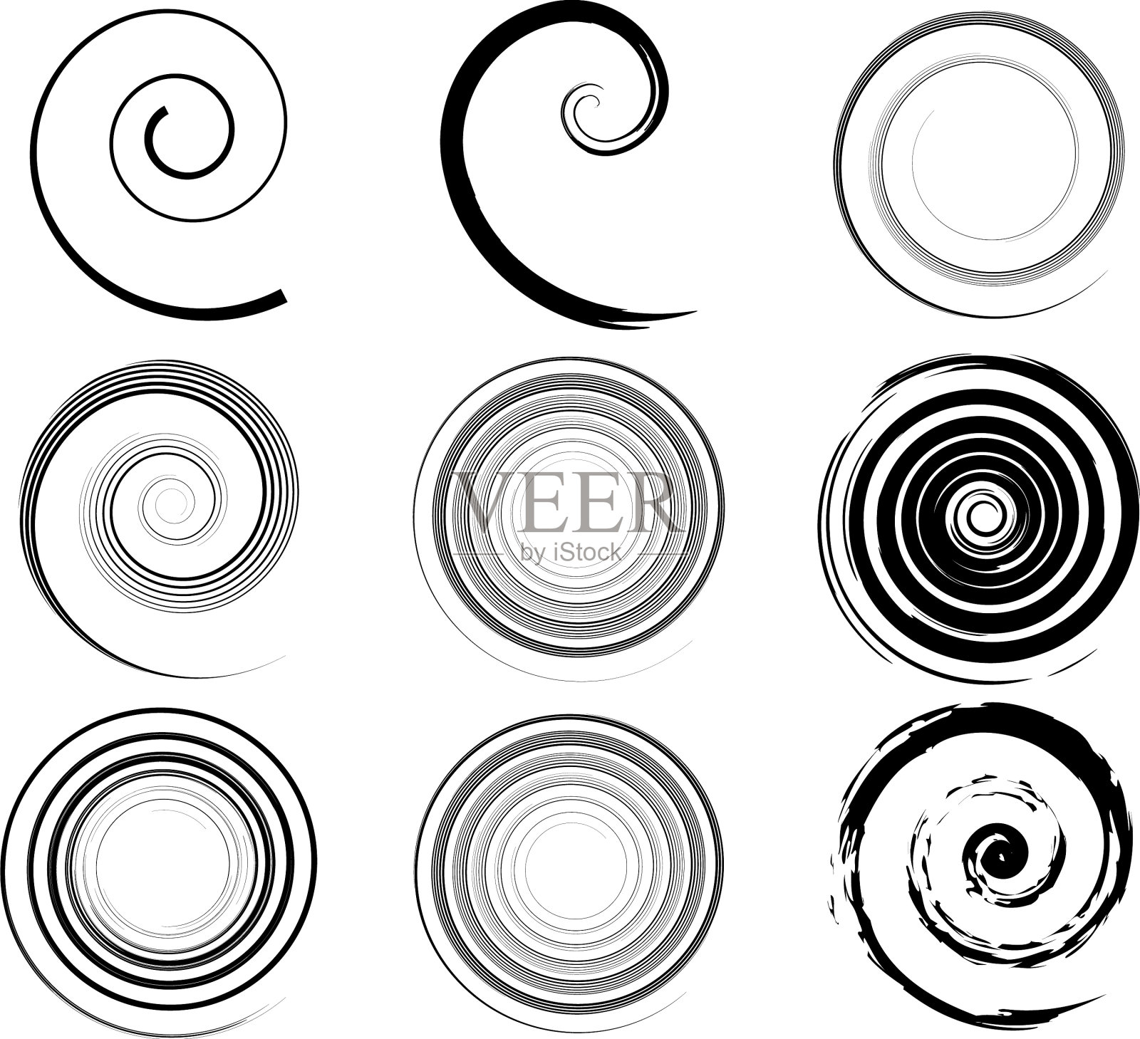螺旋旋流和旋流的抽象设计插画图片素材