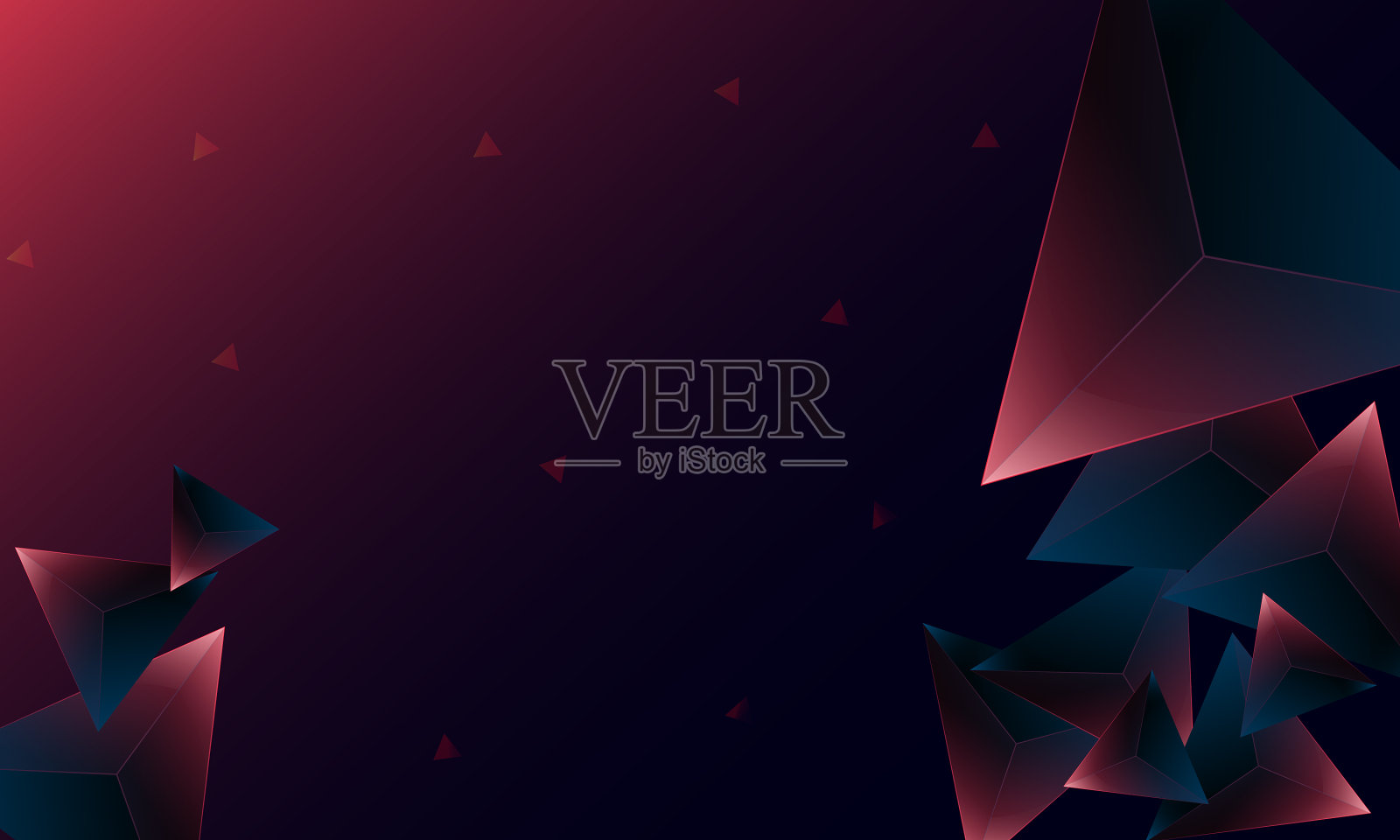 抽象深紫色多边形三角形形状插画图片素材