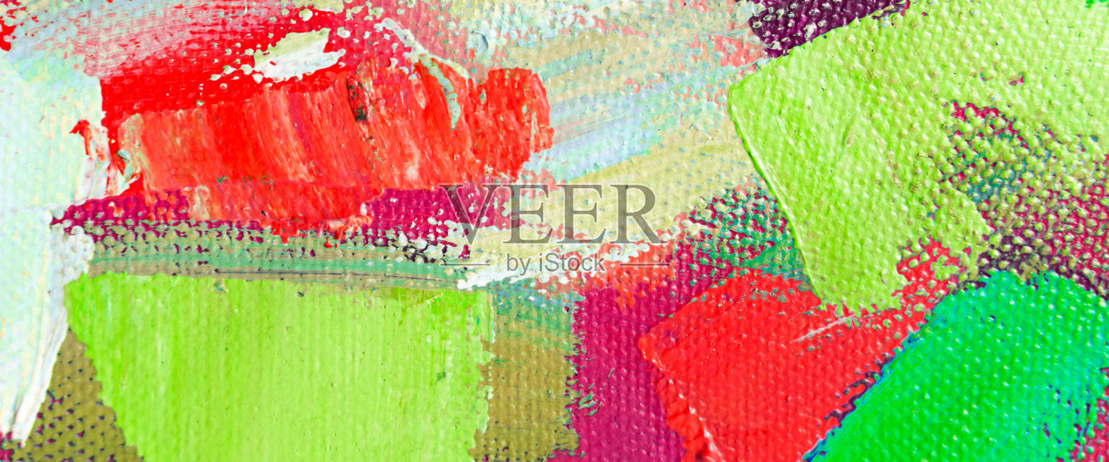 抽象多色背景与impasto纹理。丙烯画特写的一笔。插画图片素材