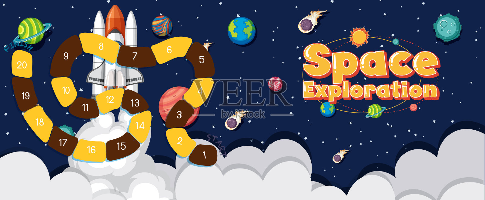 游戏模板与空间背景插画图片素材