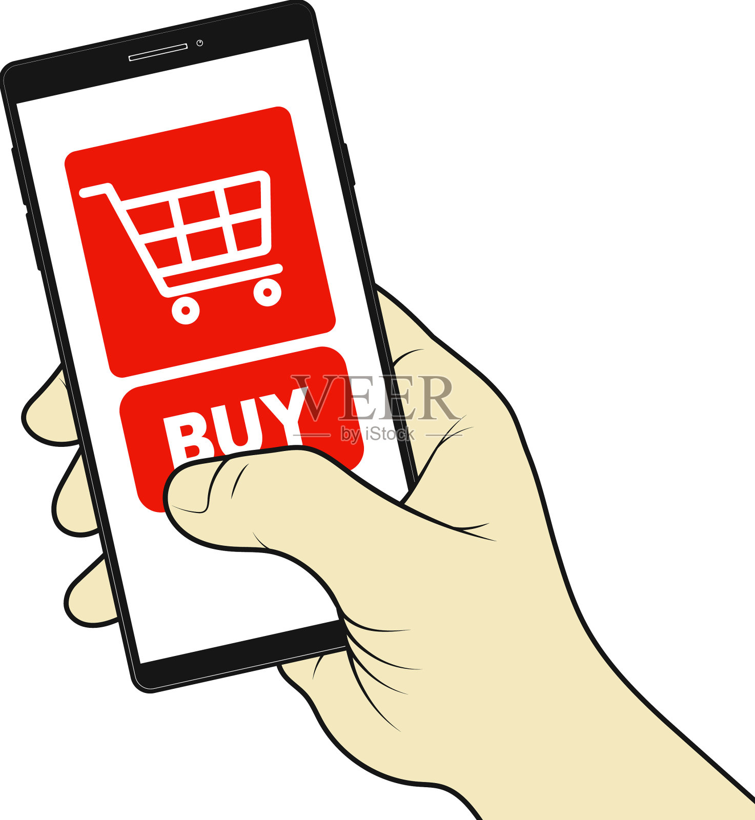 买买买的横幅，手里拿着leelefon设计元素图片