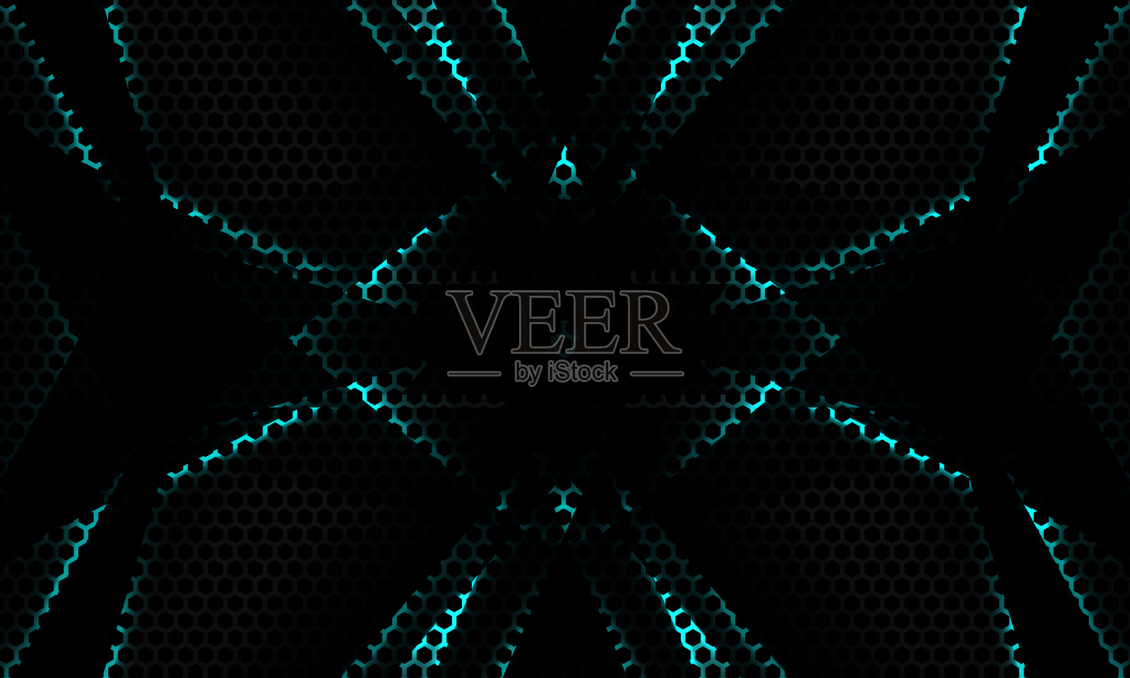 游戏抽象背景与黑色六边形插画图片素材