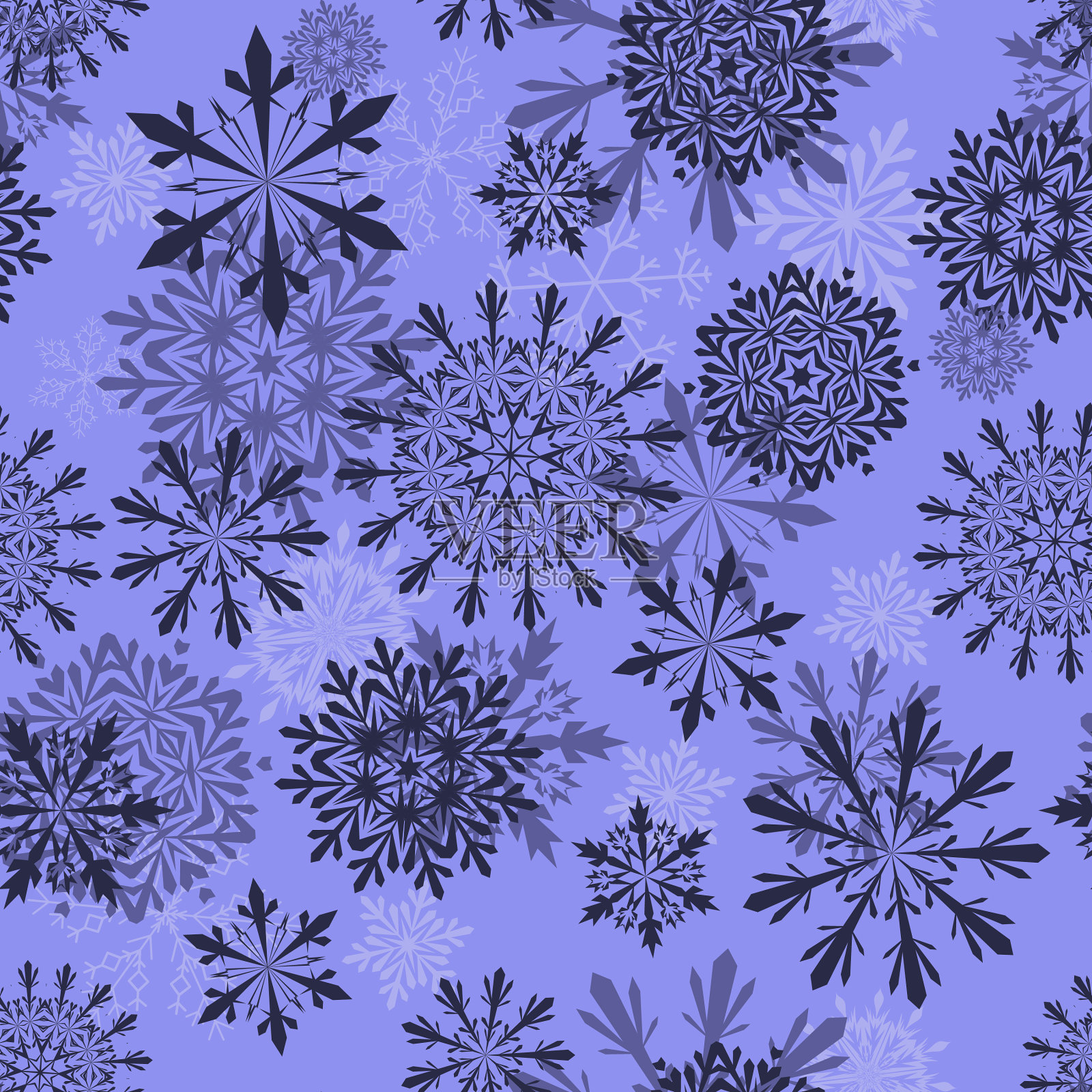 无缝的雪花插画图片素材