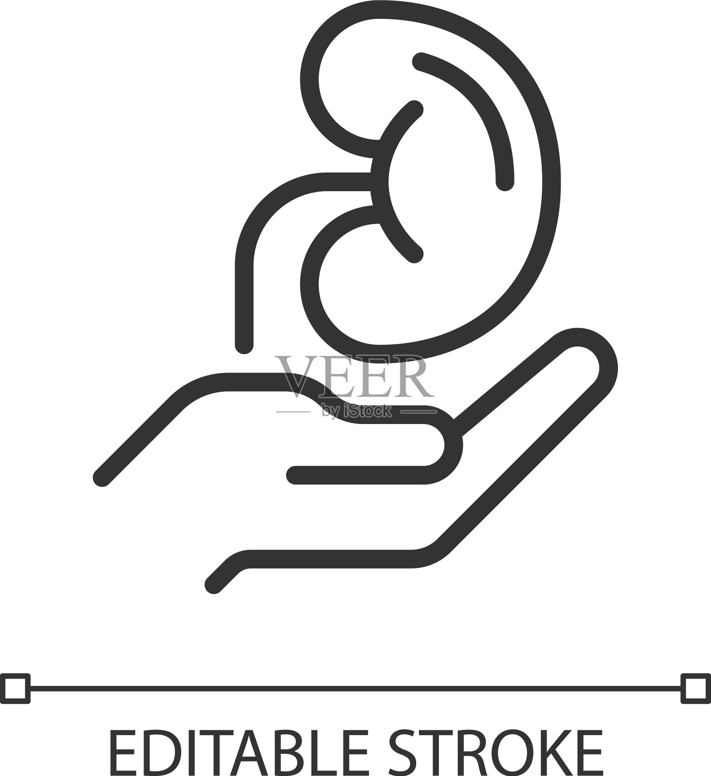 器官捐赠像素完美线性图标插画图片素材