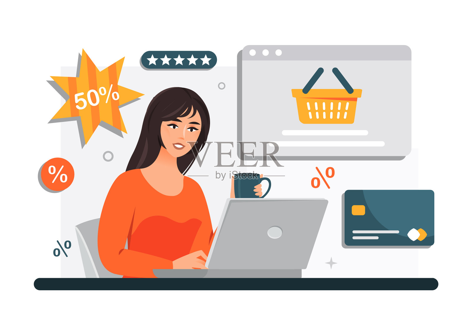 在线商店的概念设计元素图片