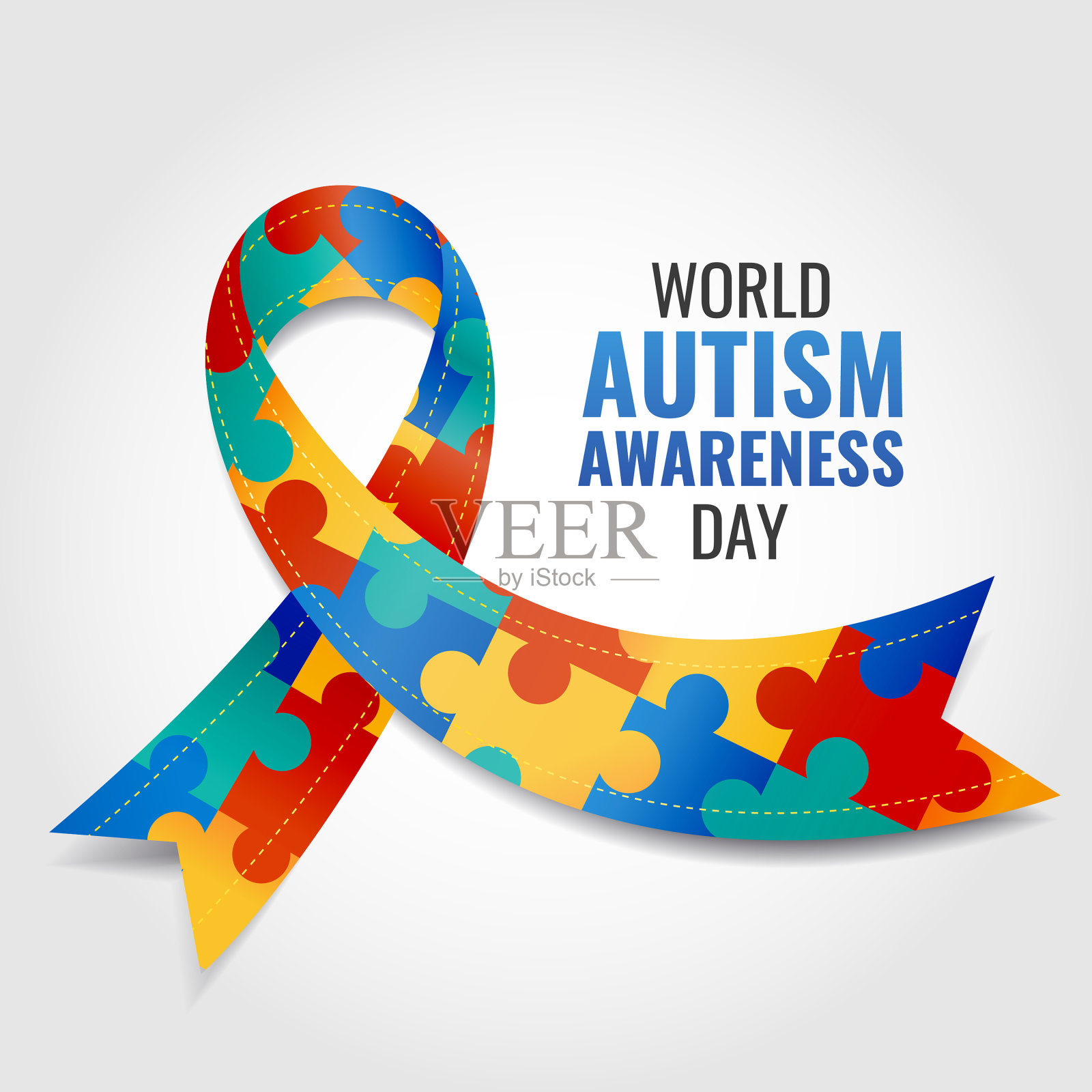 世界提高自闭症意识日插画图片素材