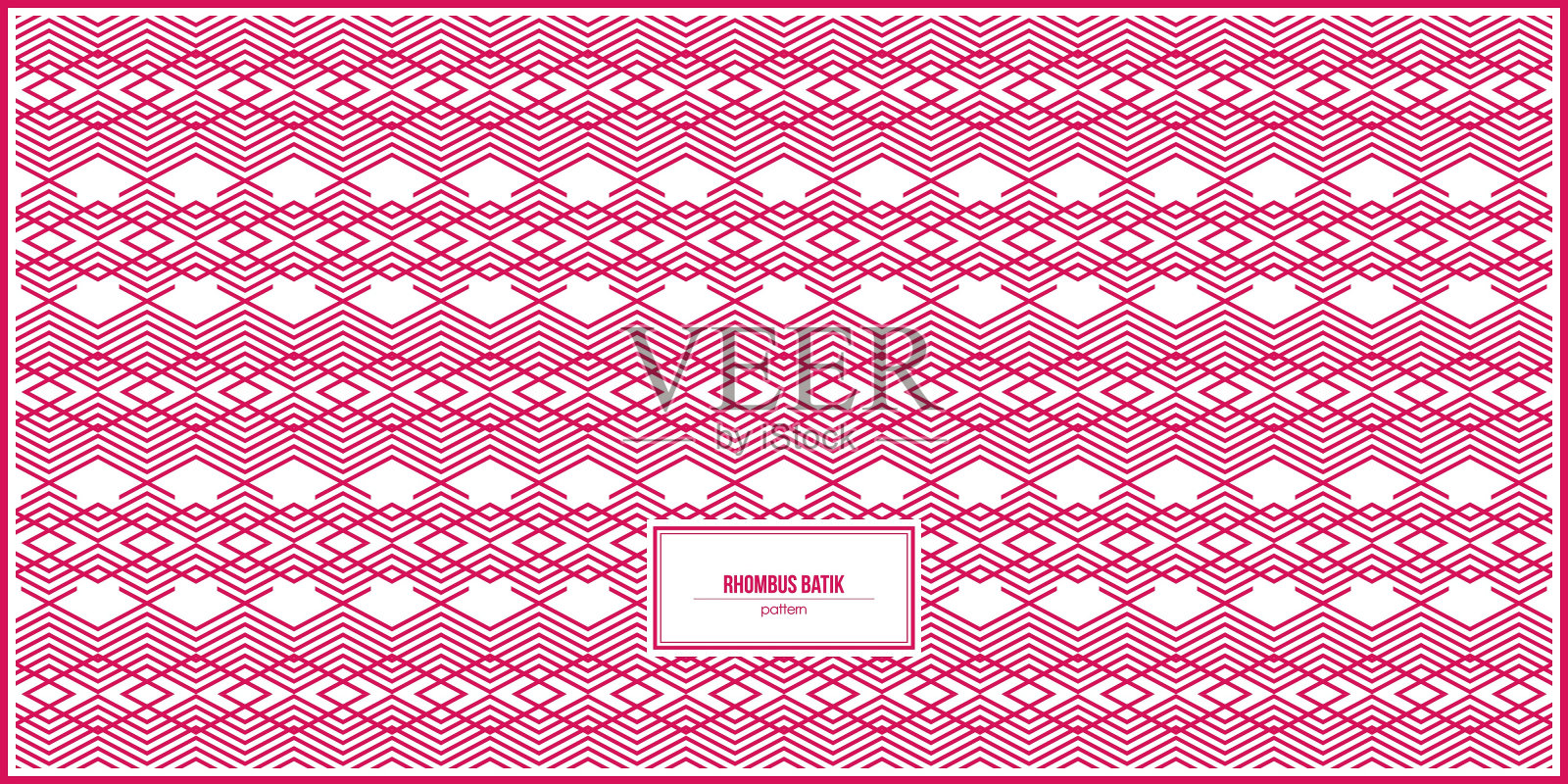 可爱的红色菱形蜡染图案插画图片素材