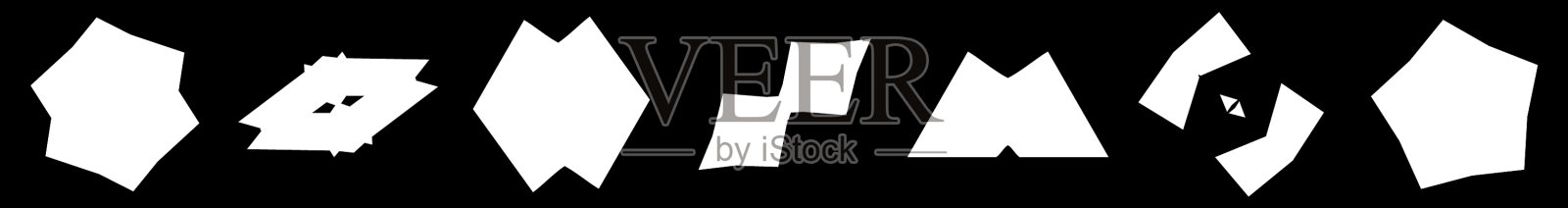 简单抽象的几何形式形成随机的形状插画图片素材