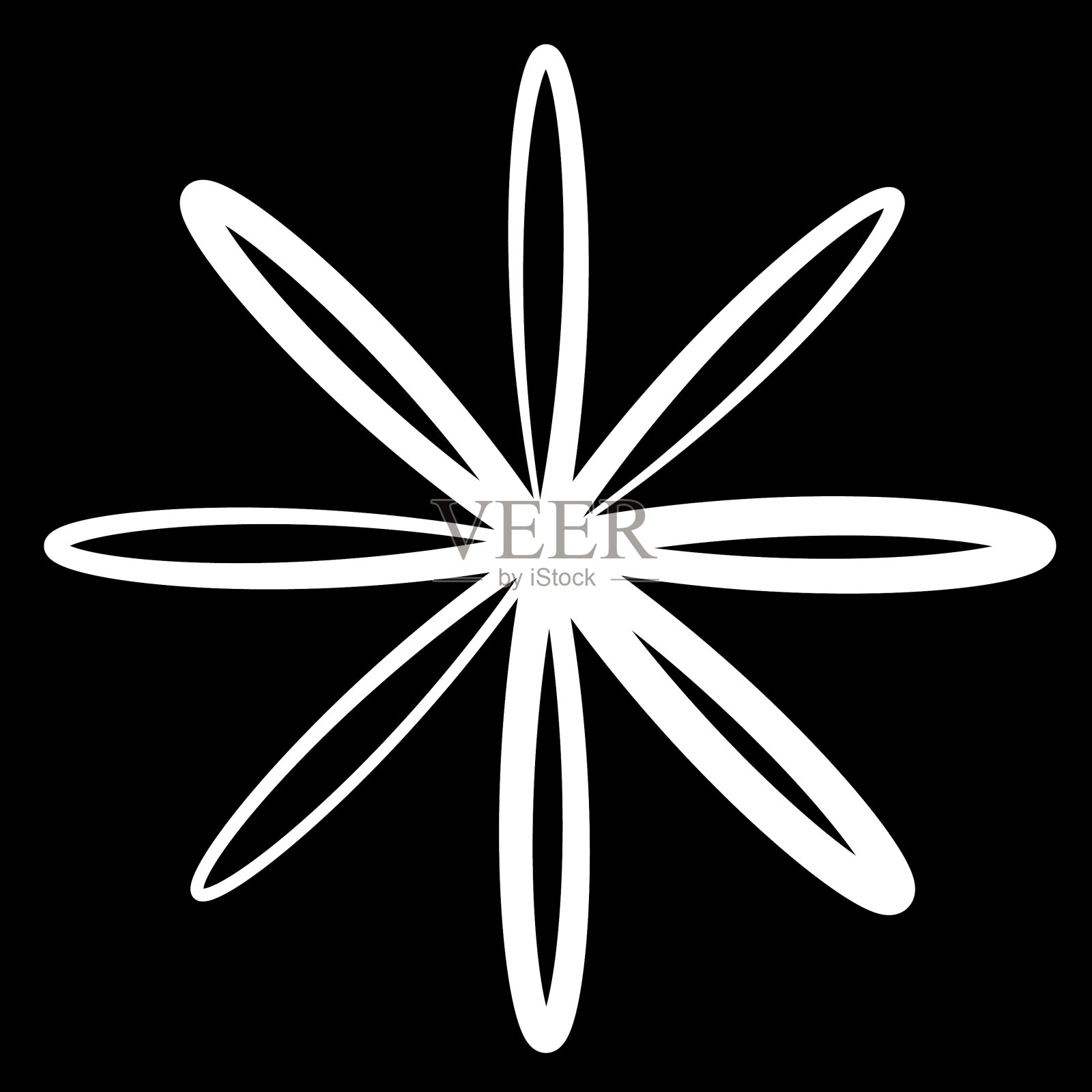 有机形状的花瓣植物图标符号插画图片素材