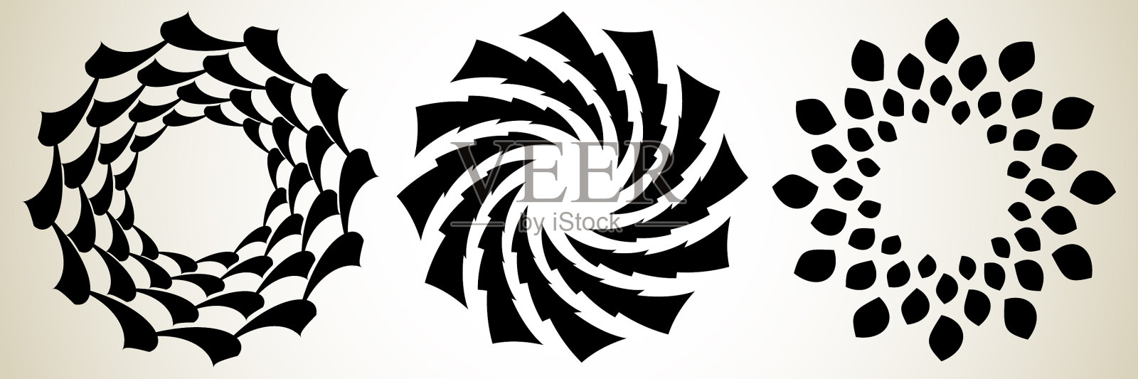 抽象的螺旋漩涡旋转曼荼罗图案图标插画图片素材