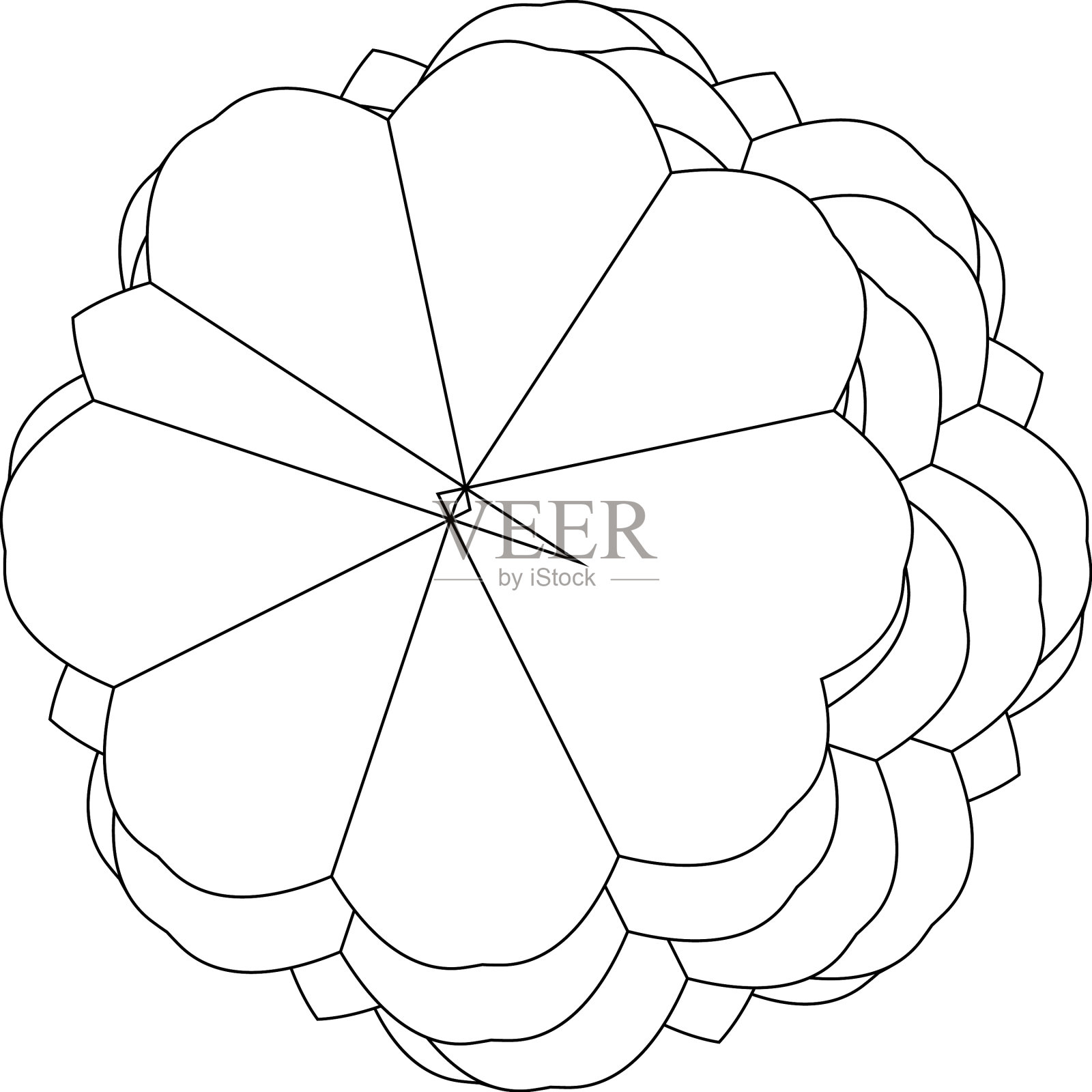 神圣几何莲花花卉图案图标插画图片素材