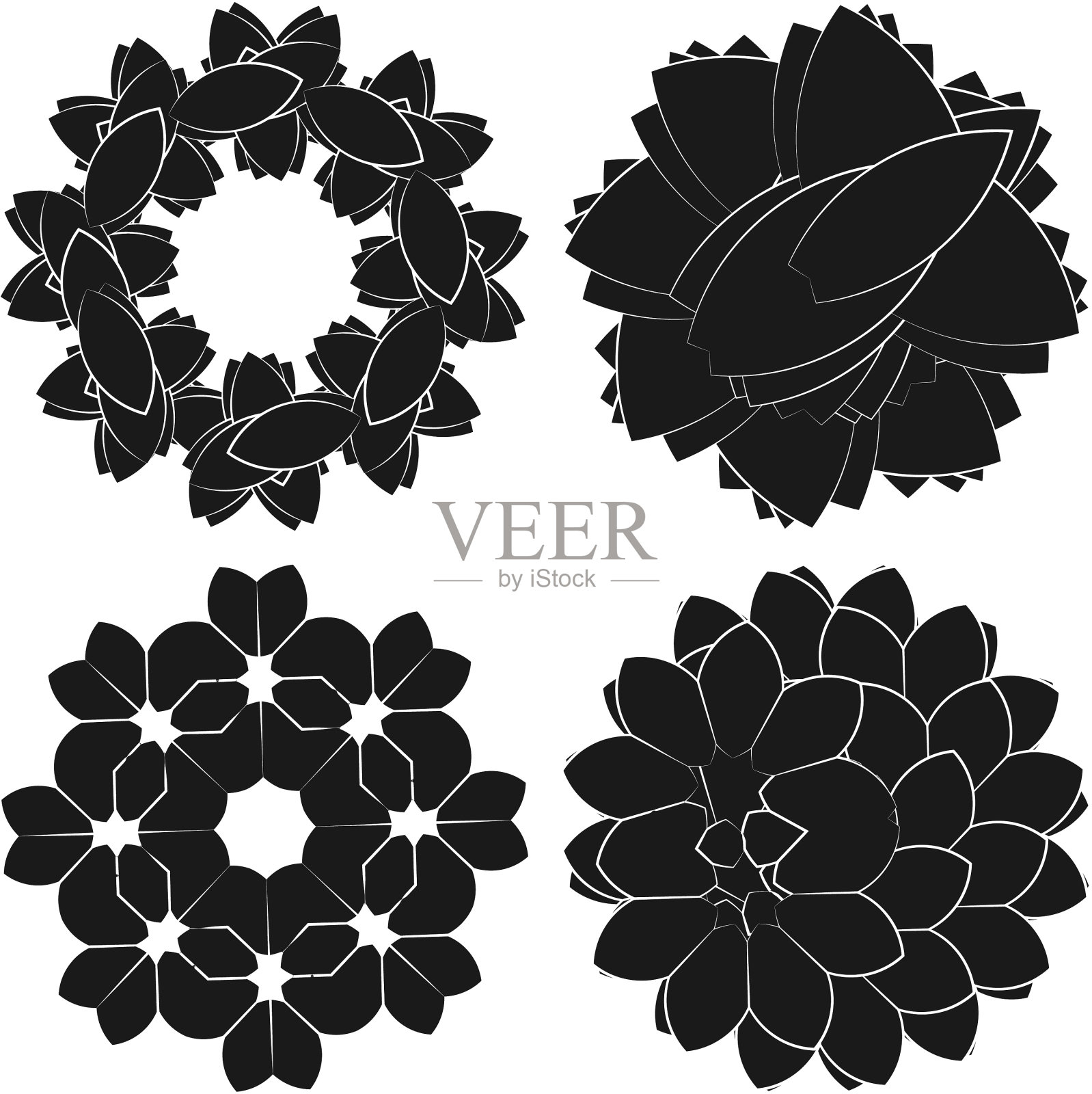 神圣几何莲花花卉图案图标插画图片素材