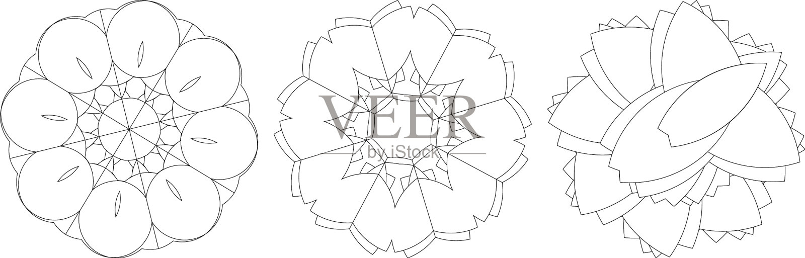 神圣几何莲花花卉图案图标插画图片素材