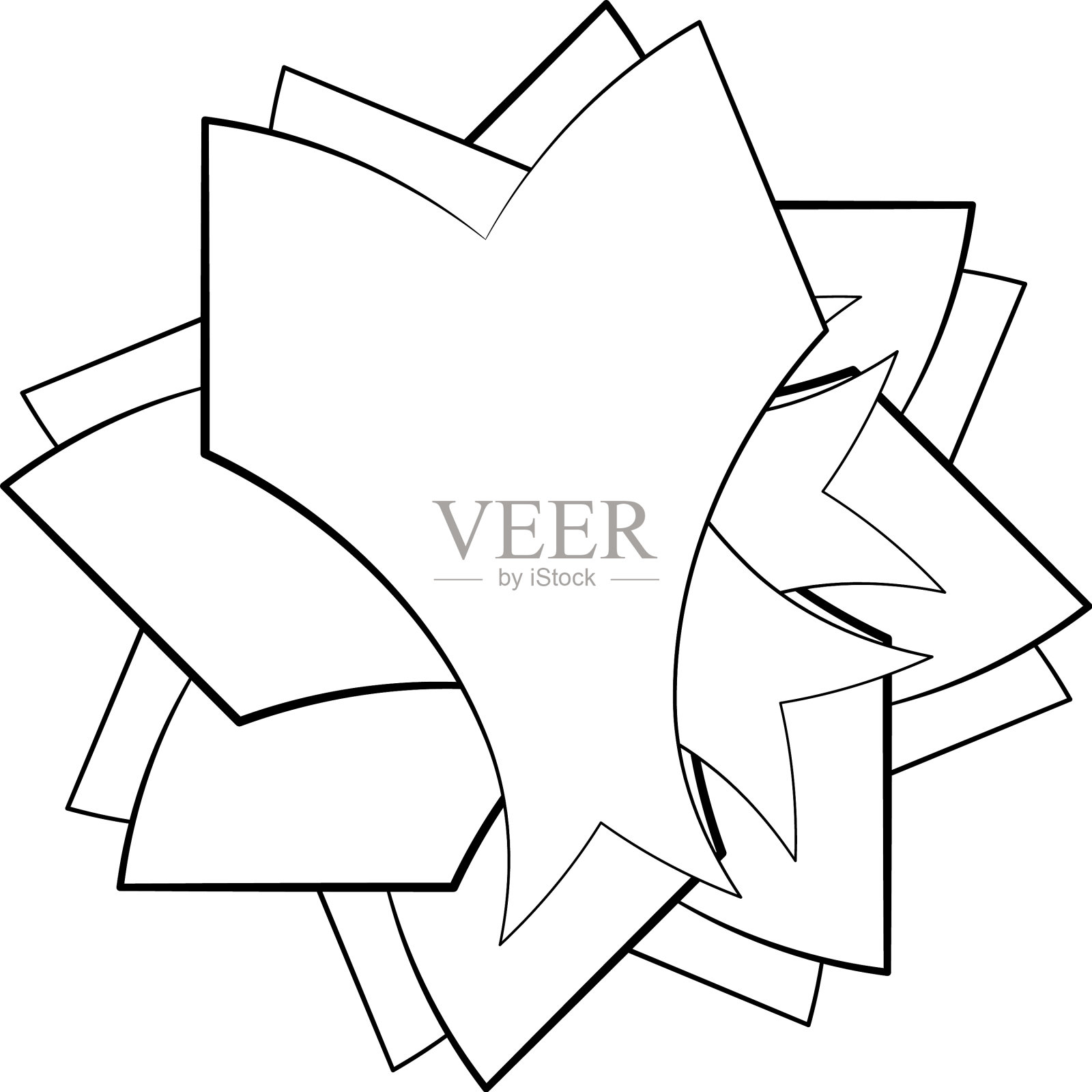 抽象圆形径向几何元素图标插画图片素材