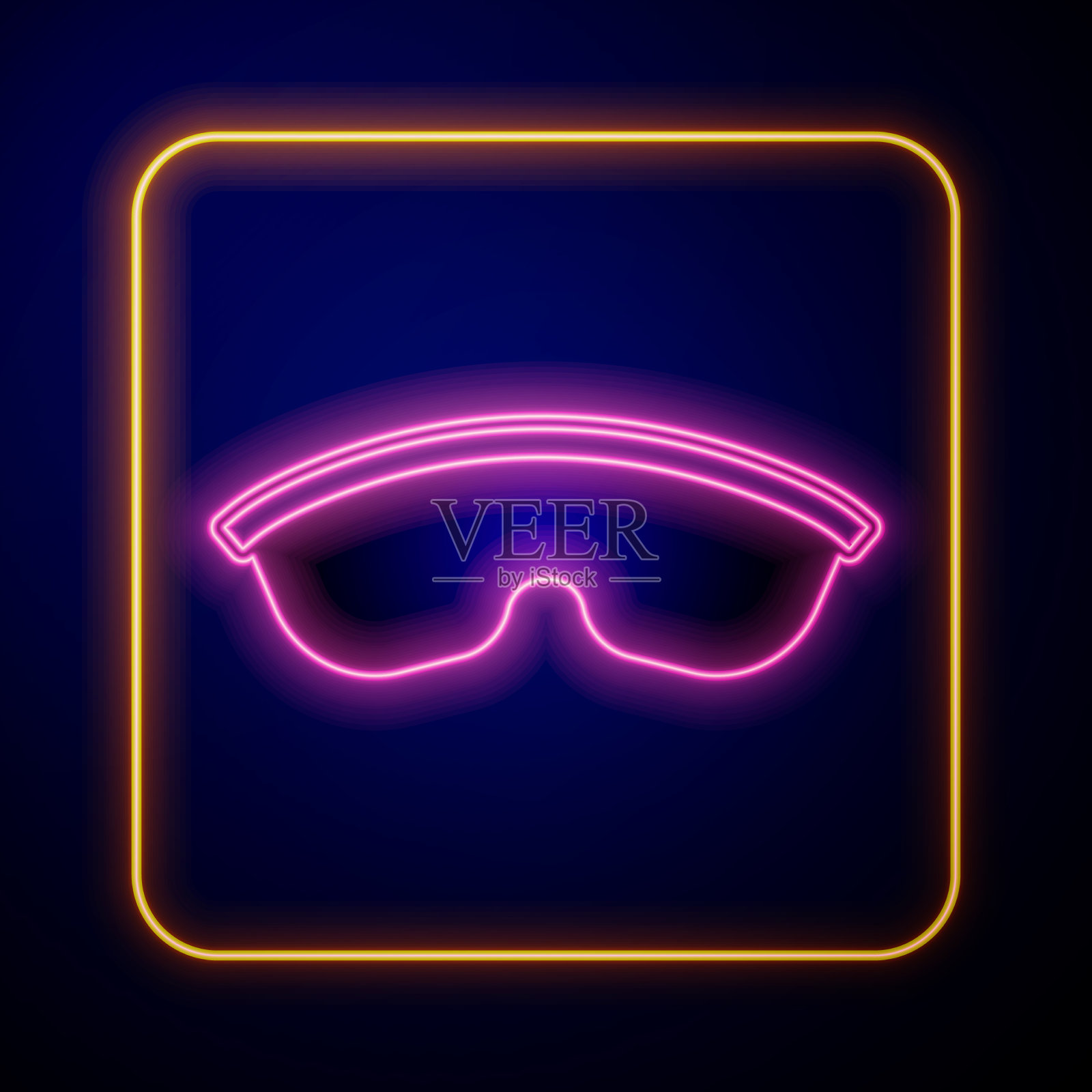 发光的霓虹灯安全护目镜眼镜图标孤立插画图片素材