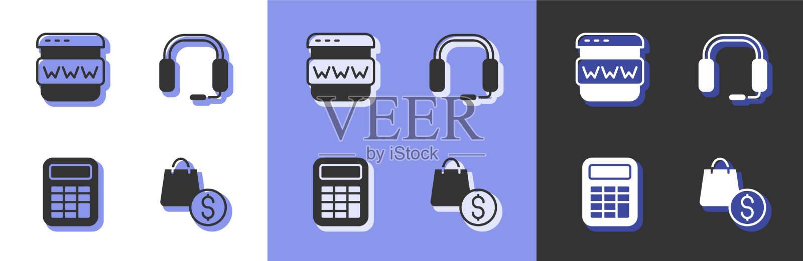 设置购物袋和美元浏览器窗口图标素材