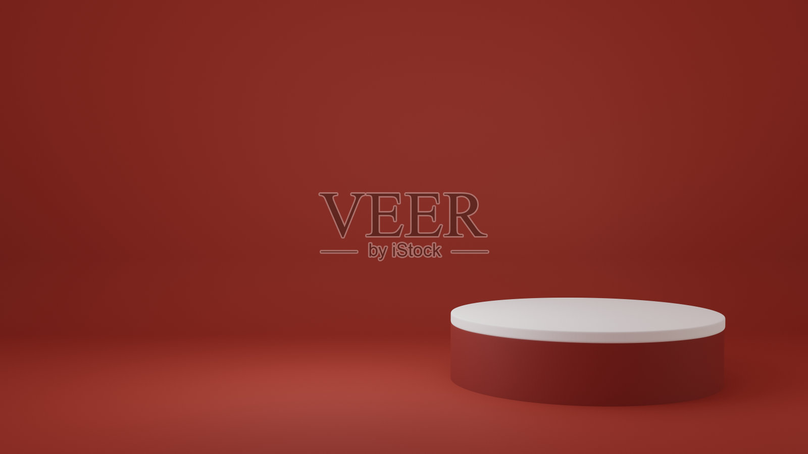 产品站在红色的房间里，产品工作室场景，最小的设计，3D渲染，照片摄影图片