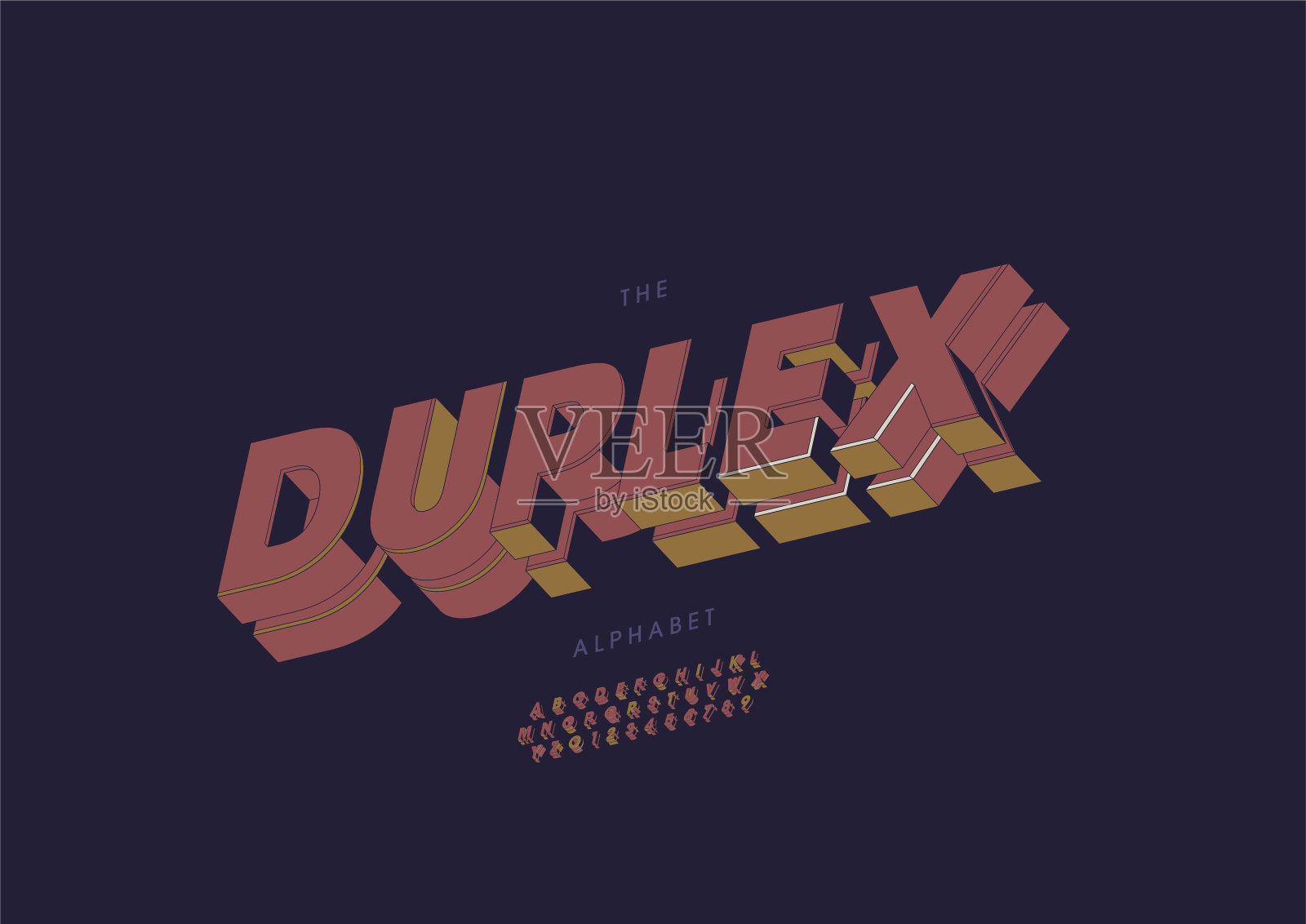 双字母插画图片素材