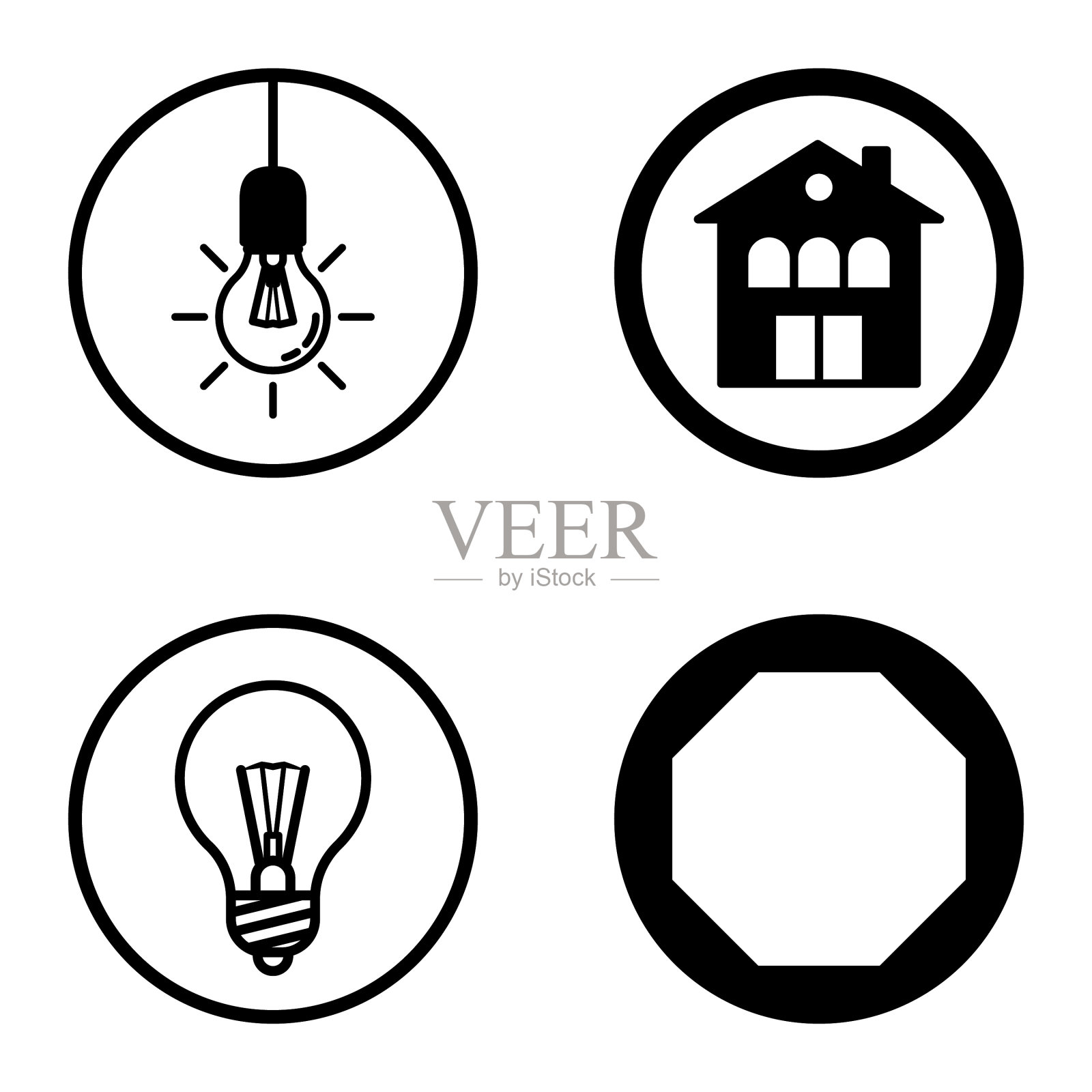 圆形1-2平面图标被隔离在白色上图标素材