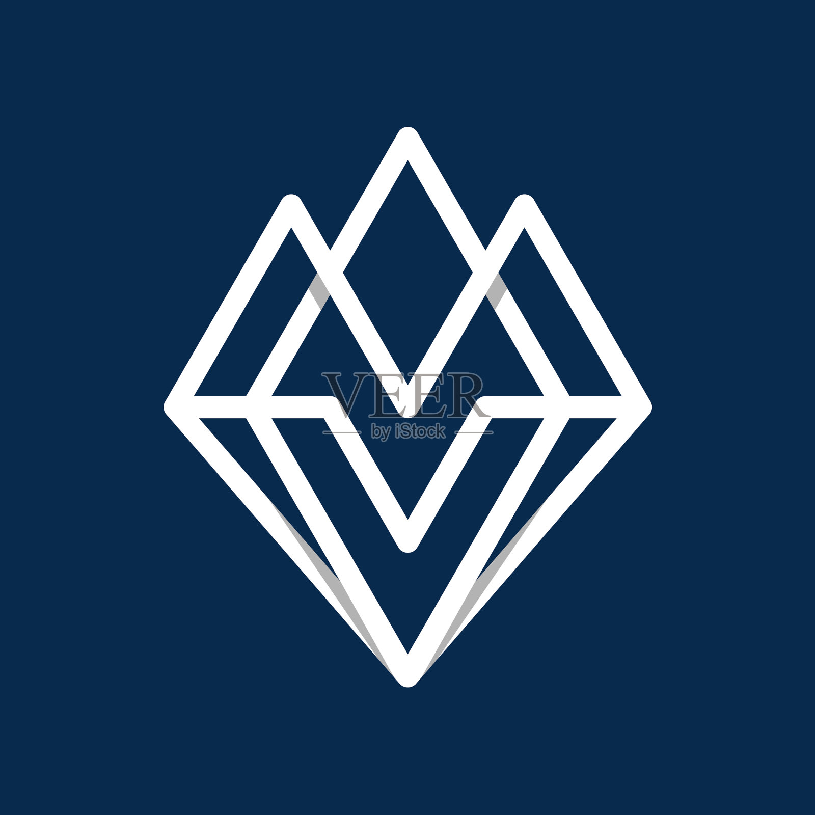 字母v山线标志设计插画图片素材