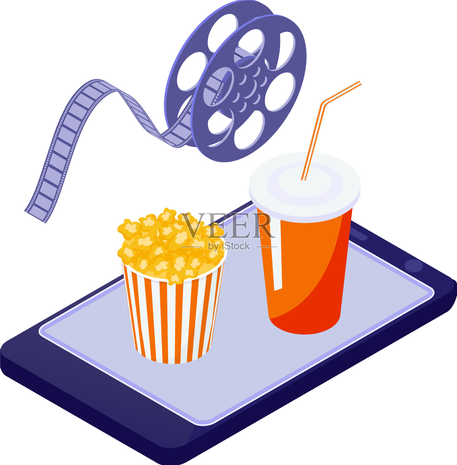 在线影院平板构成设计元素图片