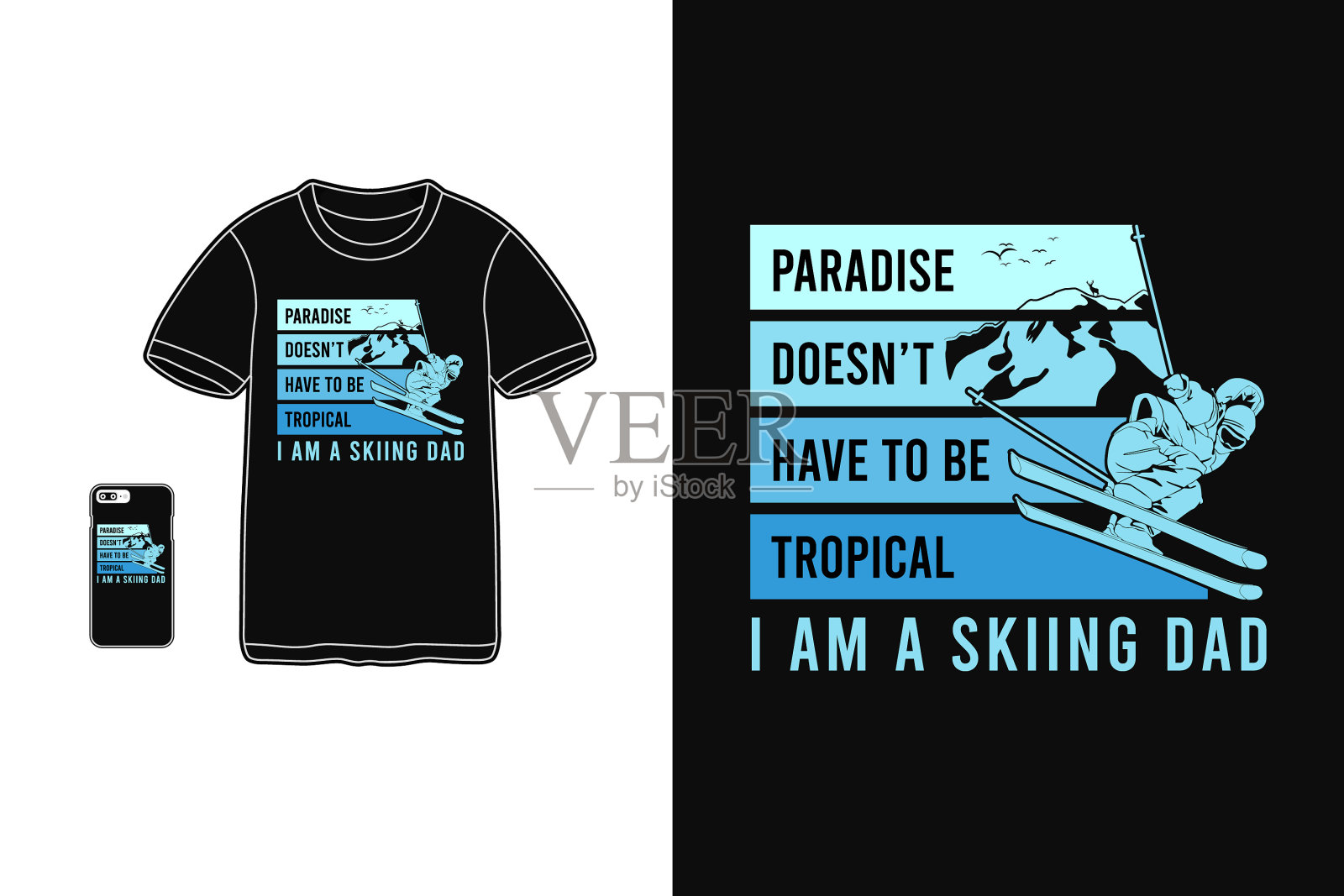 天堂不一定是热带风情的t恤设计插画图片素材