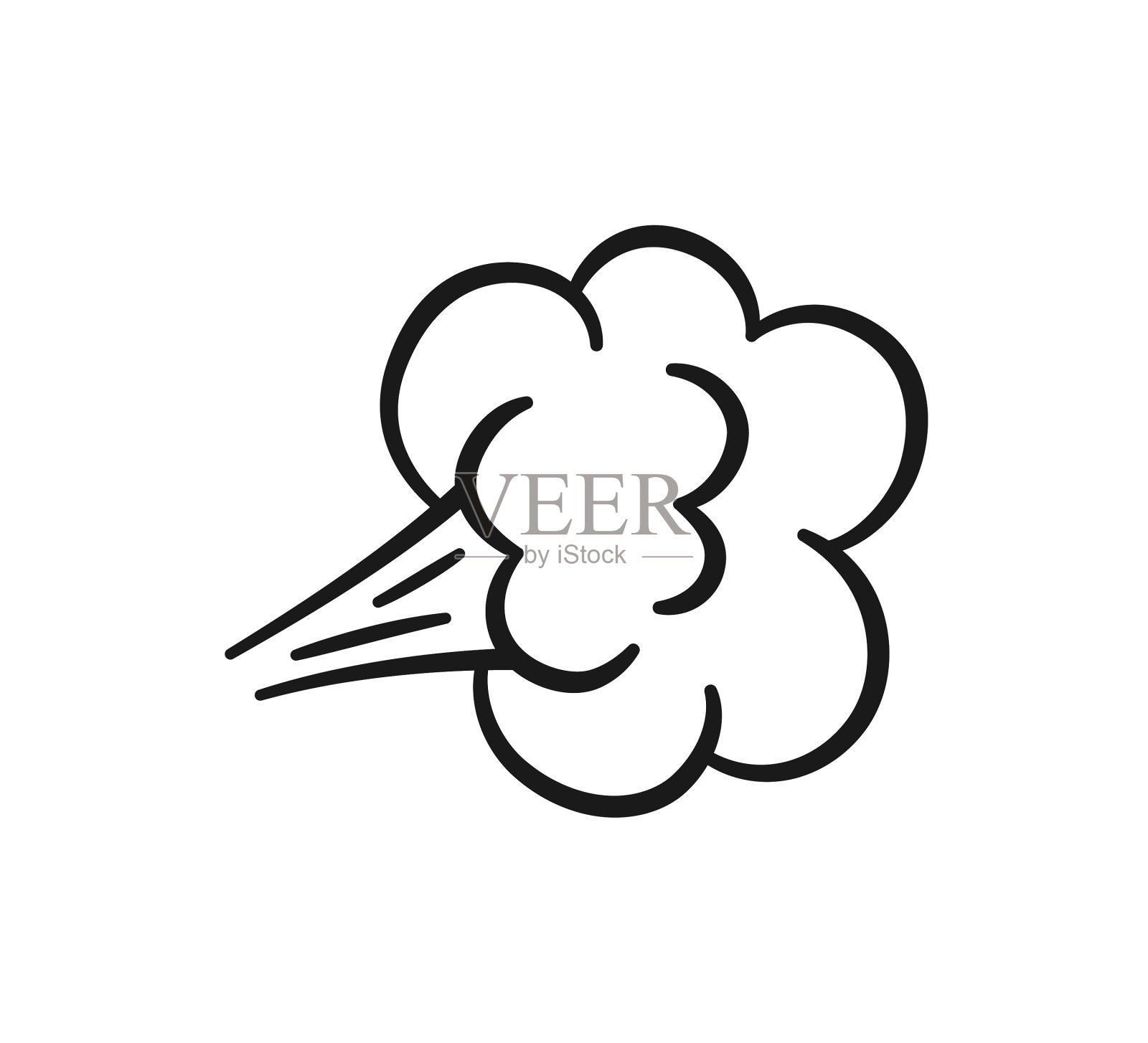 漫画放屁云坏臭气球爆炸图标素材