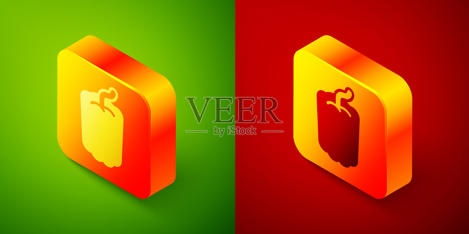 等距甜椒或甜辣椒图标图标素材