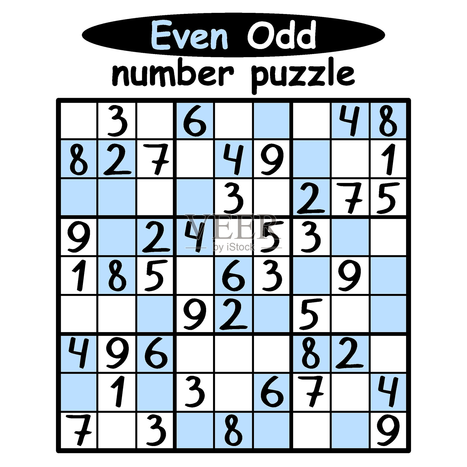 数独谜题与偶数矢量插图插画图片素材