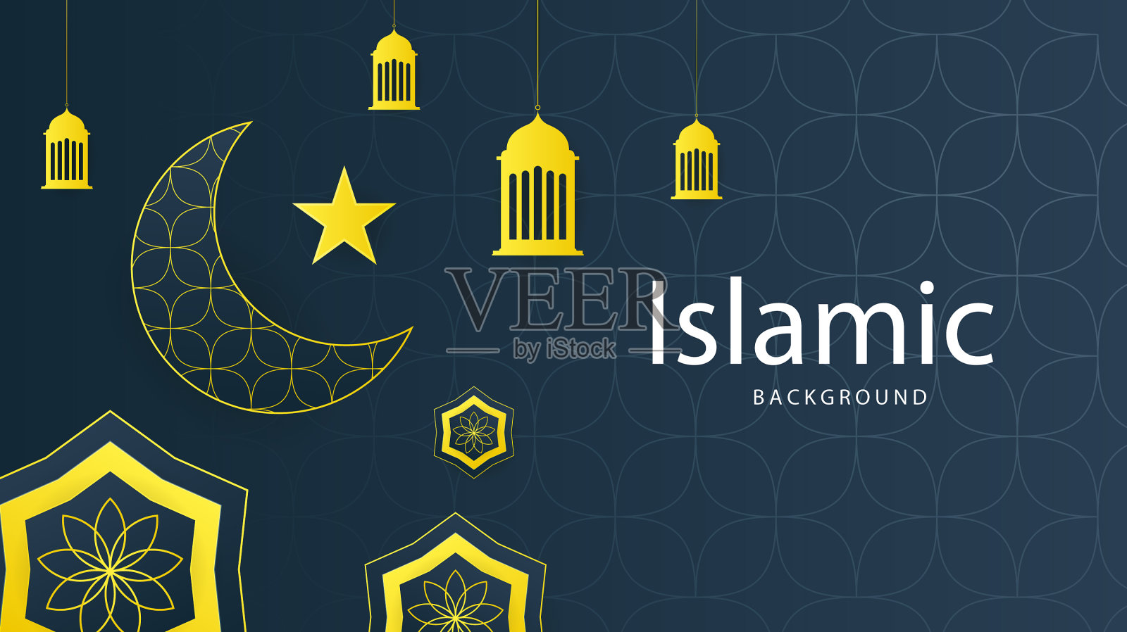 斋月卡里姆伊斯兰背景装饰插画图片素材