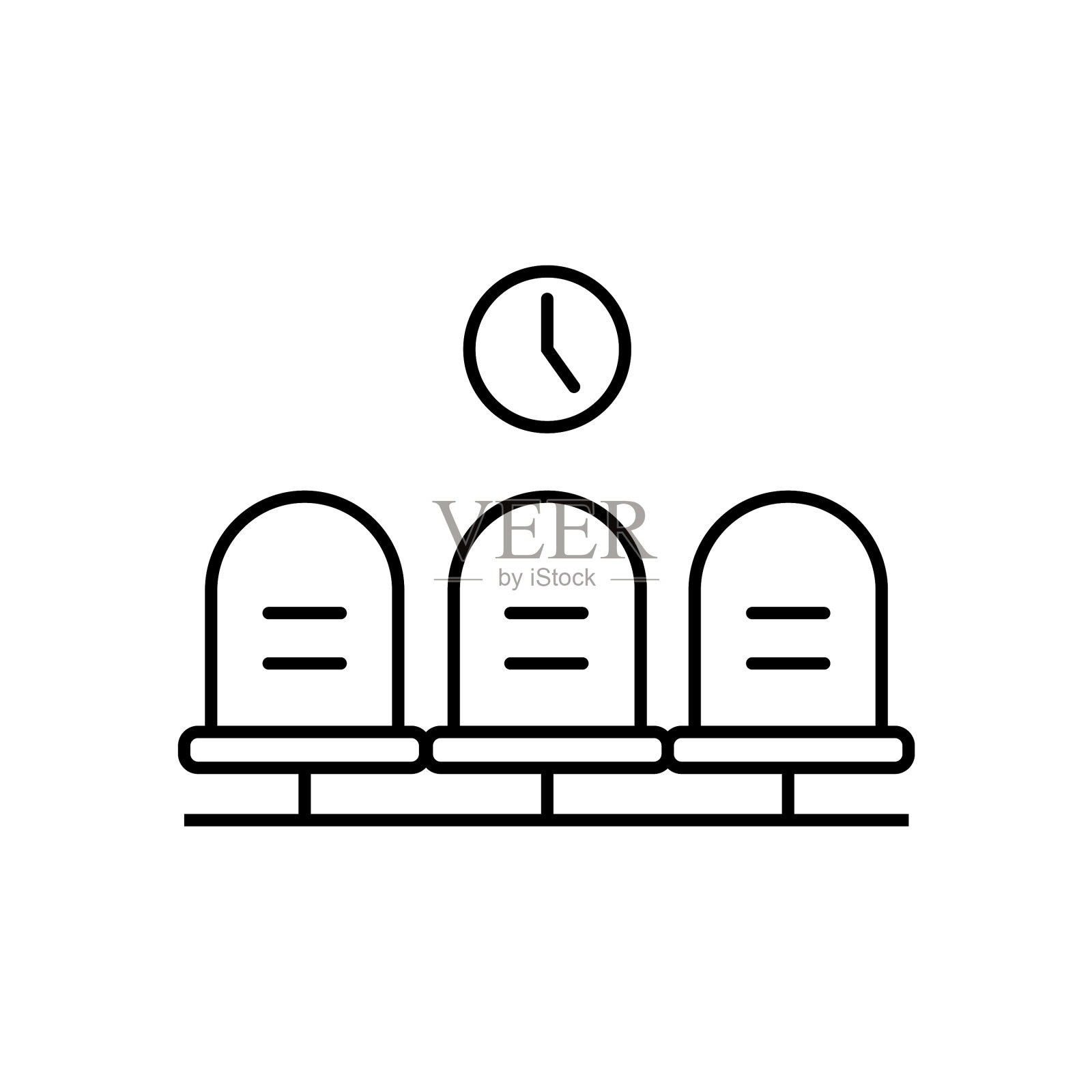 候诊室轮廓图标线性风格标志为图标素材
