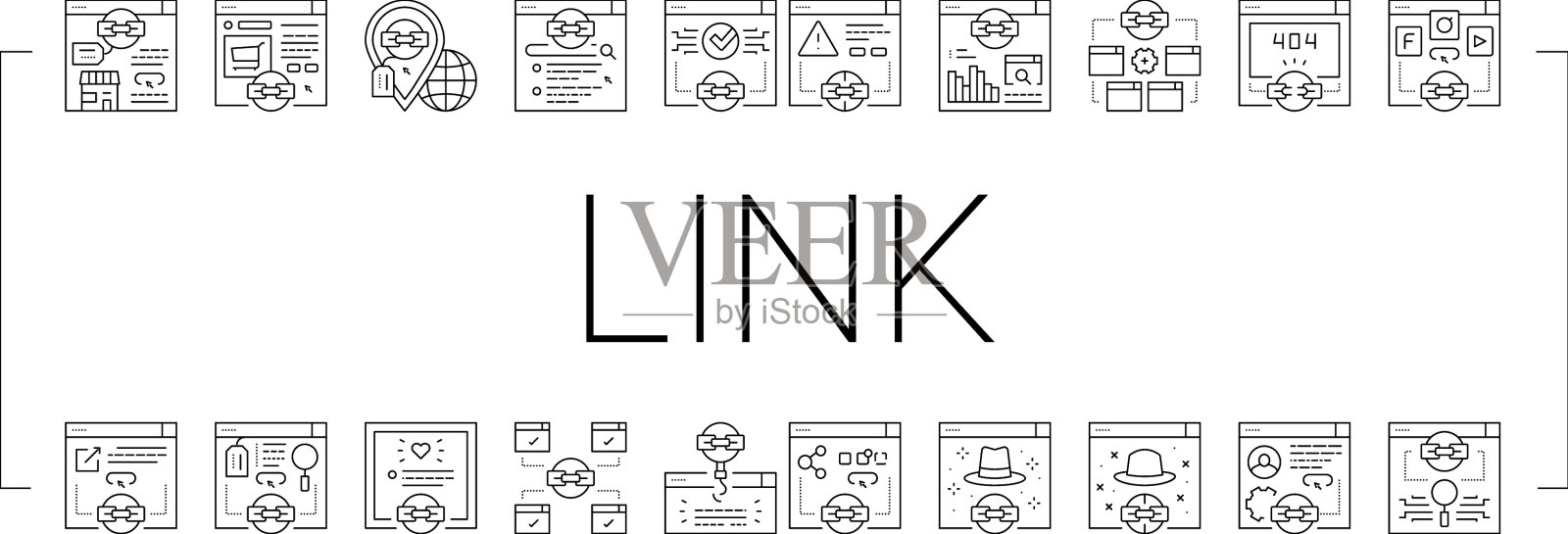 链接建设和优化图标集图标素材