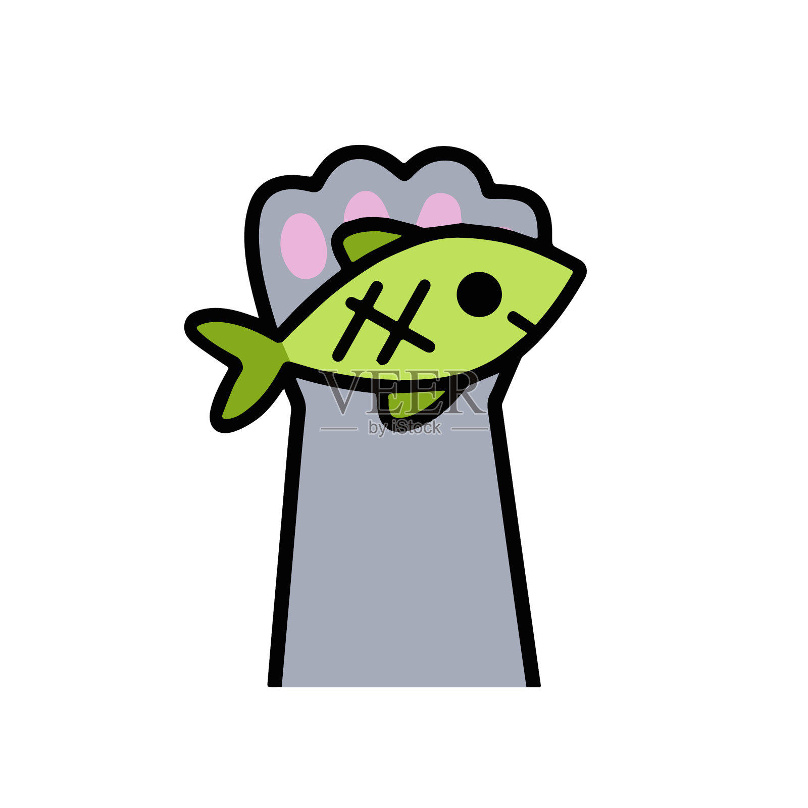 猫爪抓鱼适当营养设计元素图片