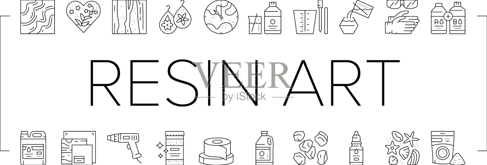 树脂艺术创作集图标集图标素材