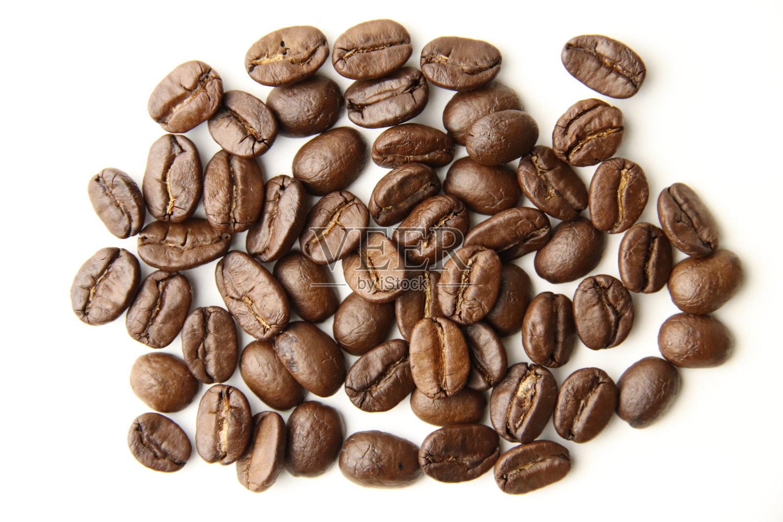 咖啡豆分离在白色照片摄影图片