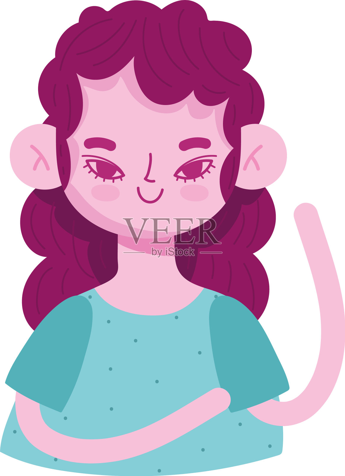 卷发女孩设计元素图片