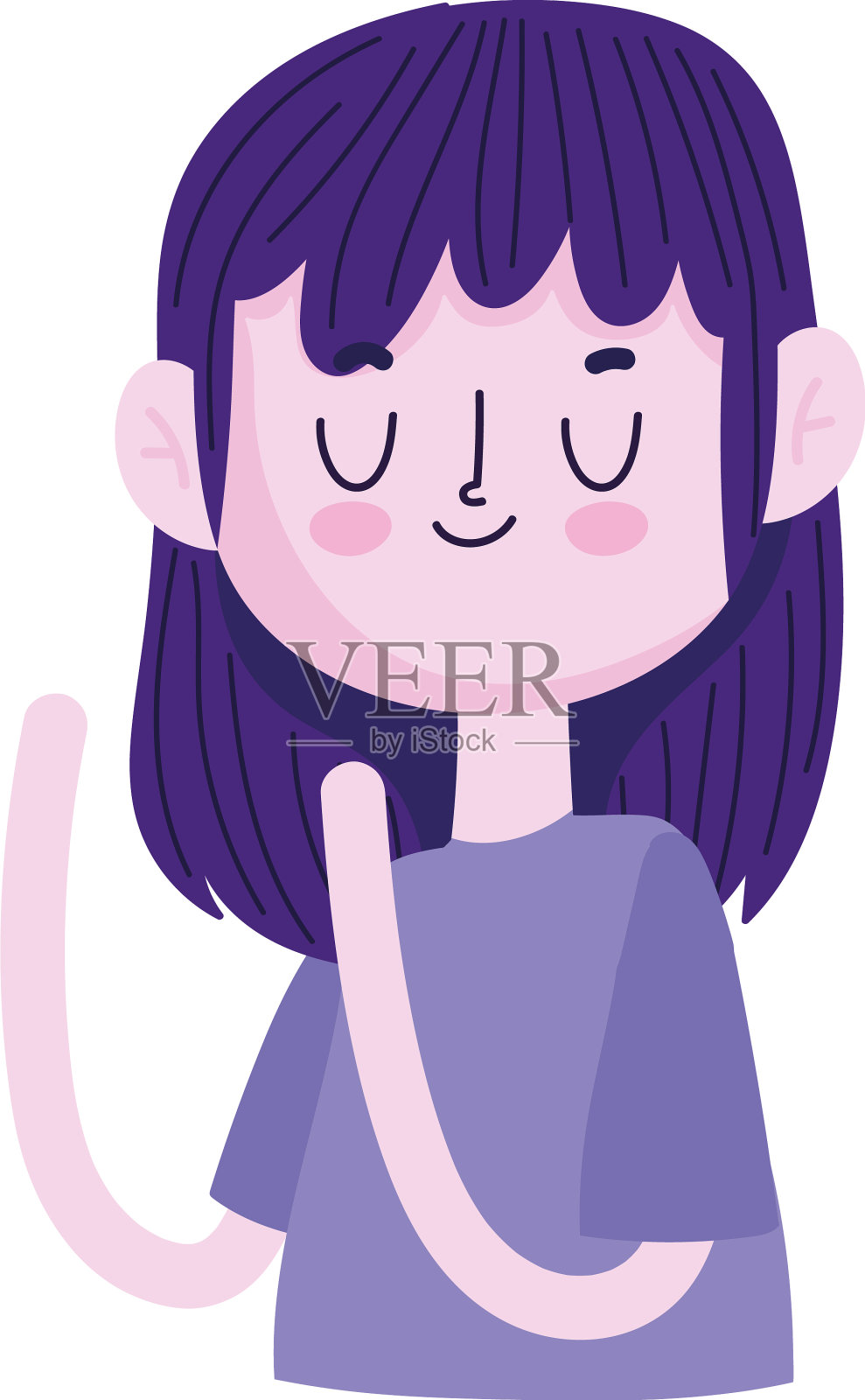 可爱女孩的卡通设计元素图片