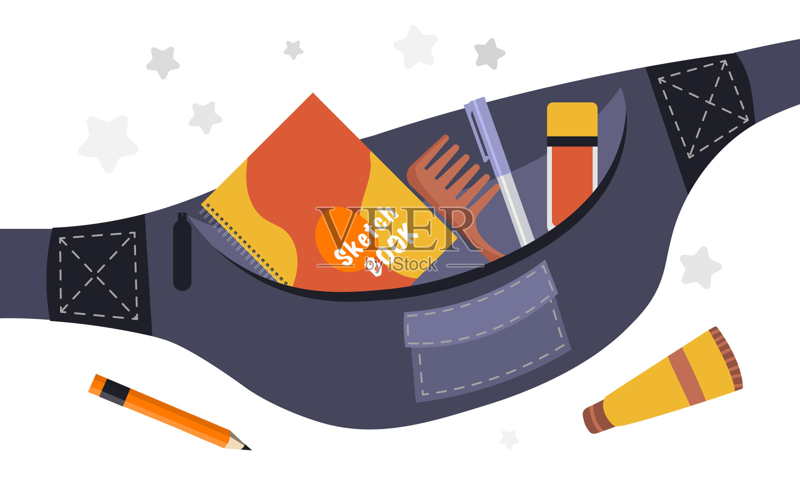 腰的书包设计元素图片