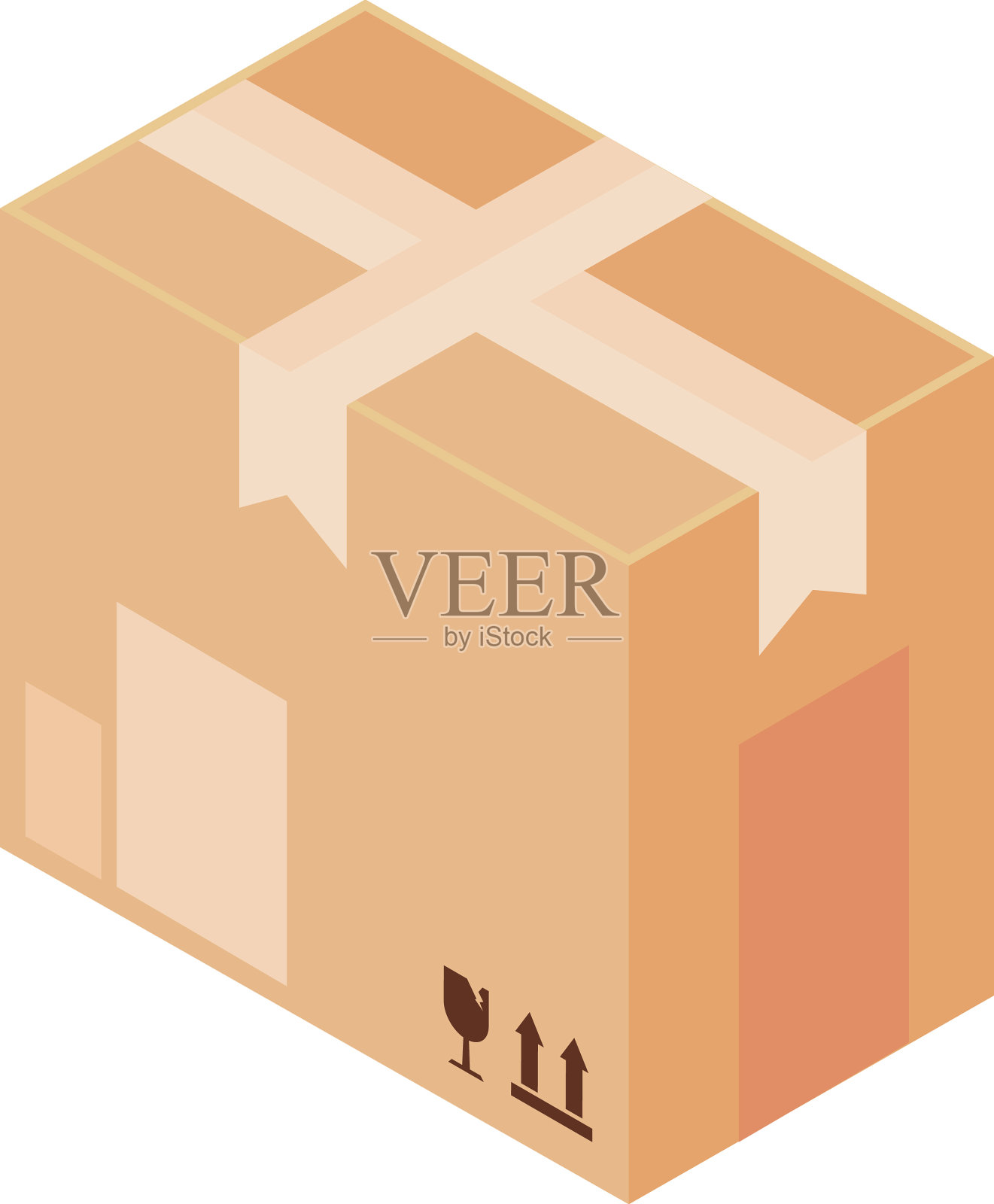 带胶带的纸板包裹设计元素图片