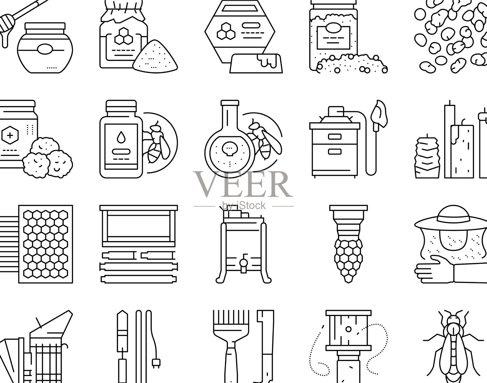 养蜂职业职业图标集图标素材