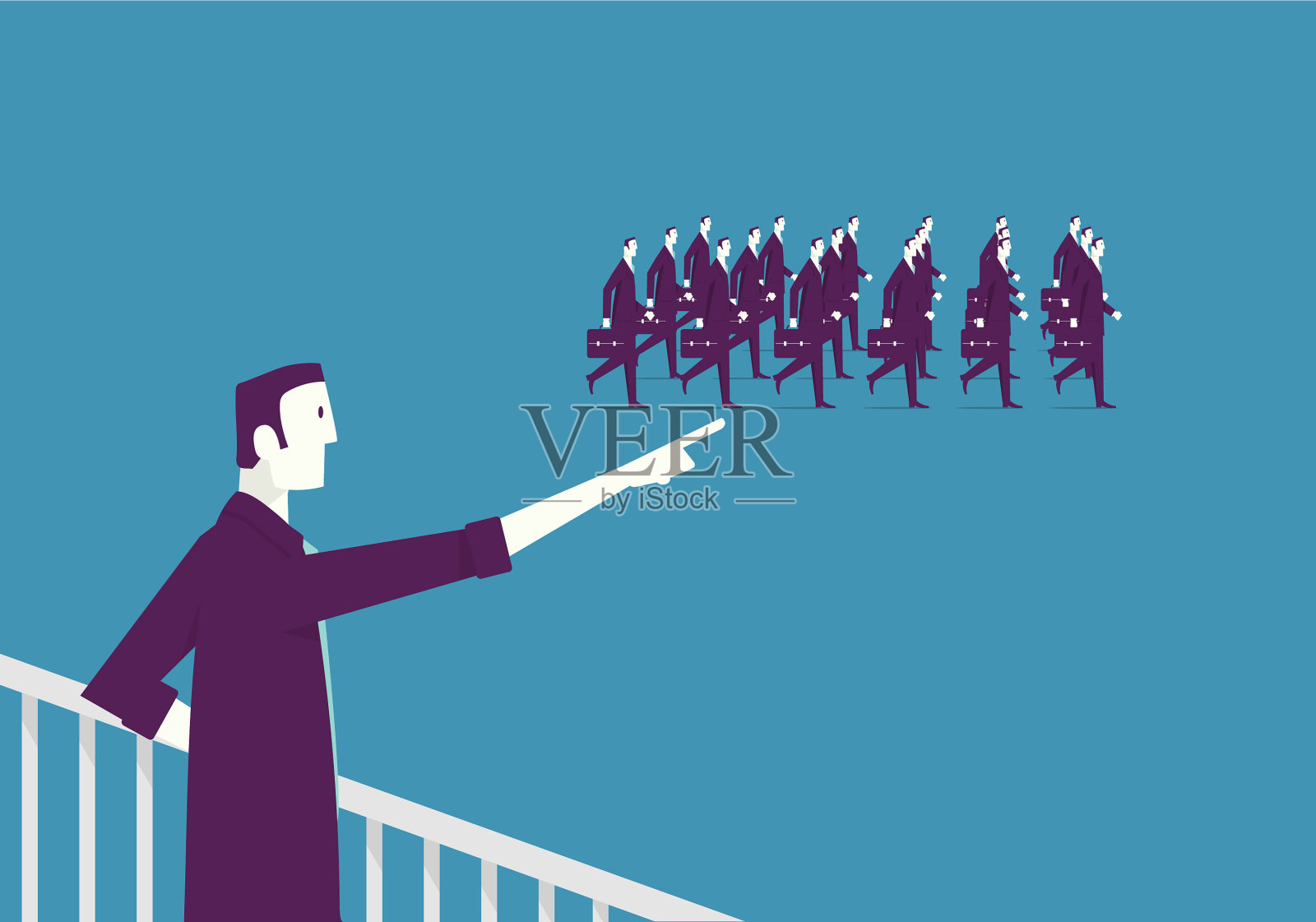 销售部门队伍插画图片素材