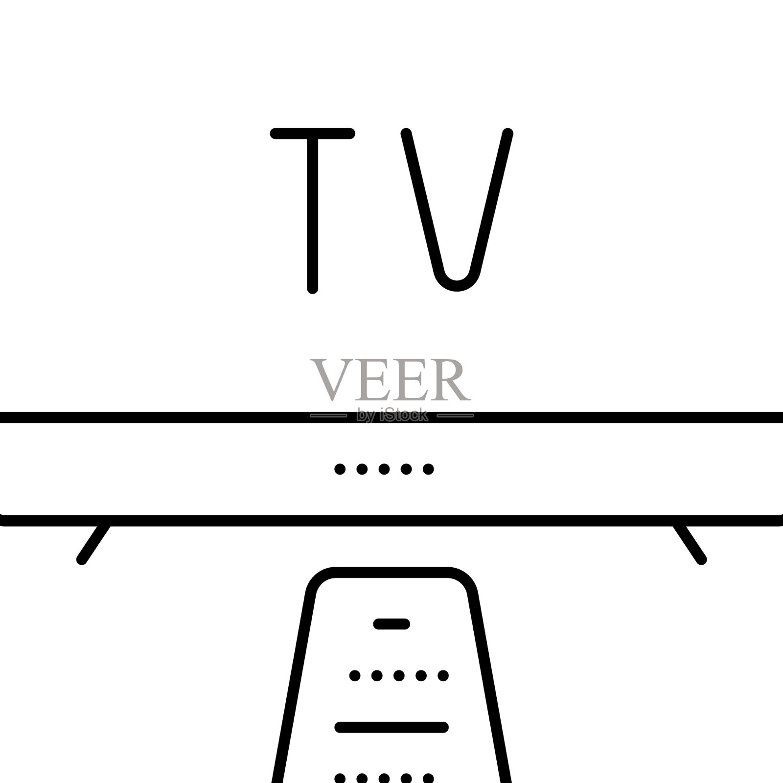 看电视线路图标设计元素图片