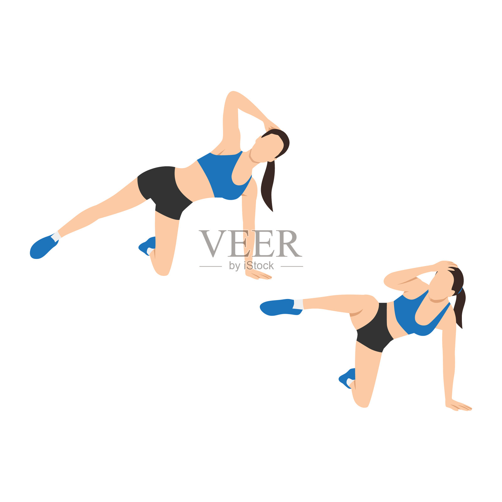 女人做三角收缩运动平设计元素图片